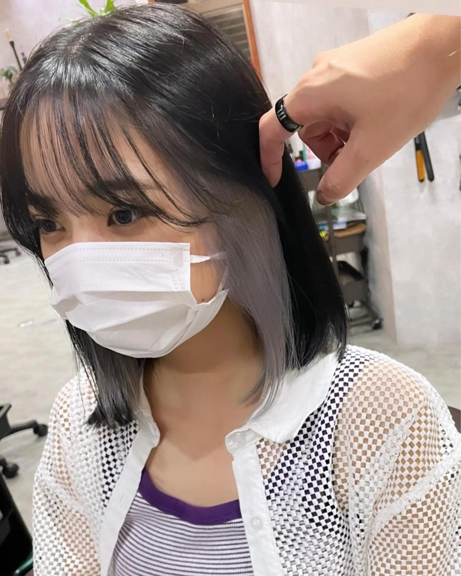 ミディアム andKおもろまち店 艶ダブルカラー✨のヘアスタイル