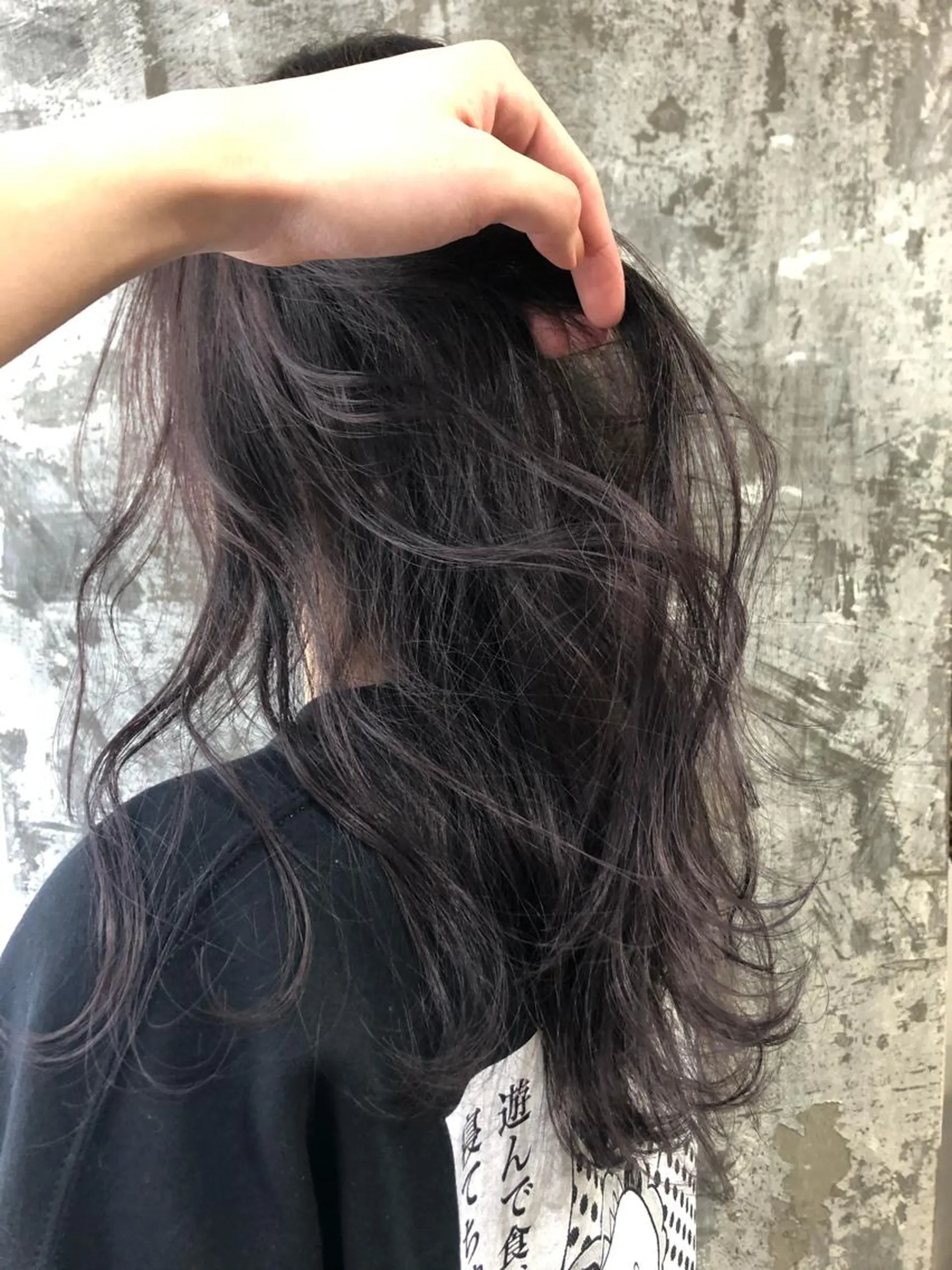ロング カラー グレージュ ラベンダーカラー ラベンダーグレージュ ラベンダーグレー Pia hair Design Yakuin所属・Pia ツボイ ケイタのヘアスタイル