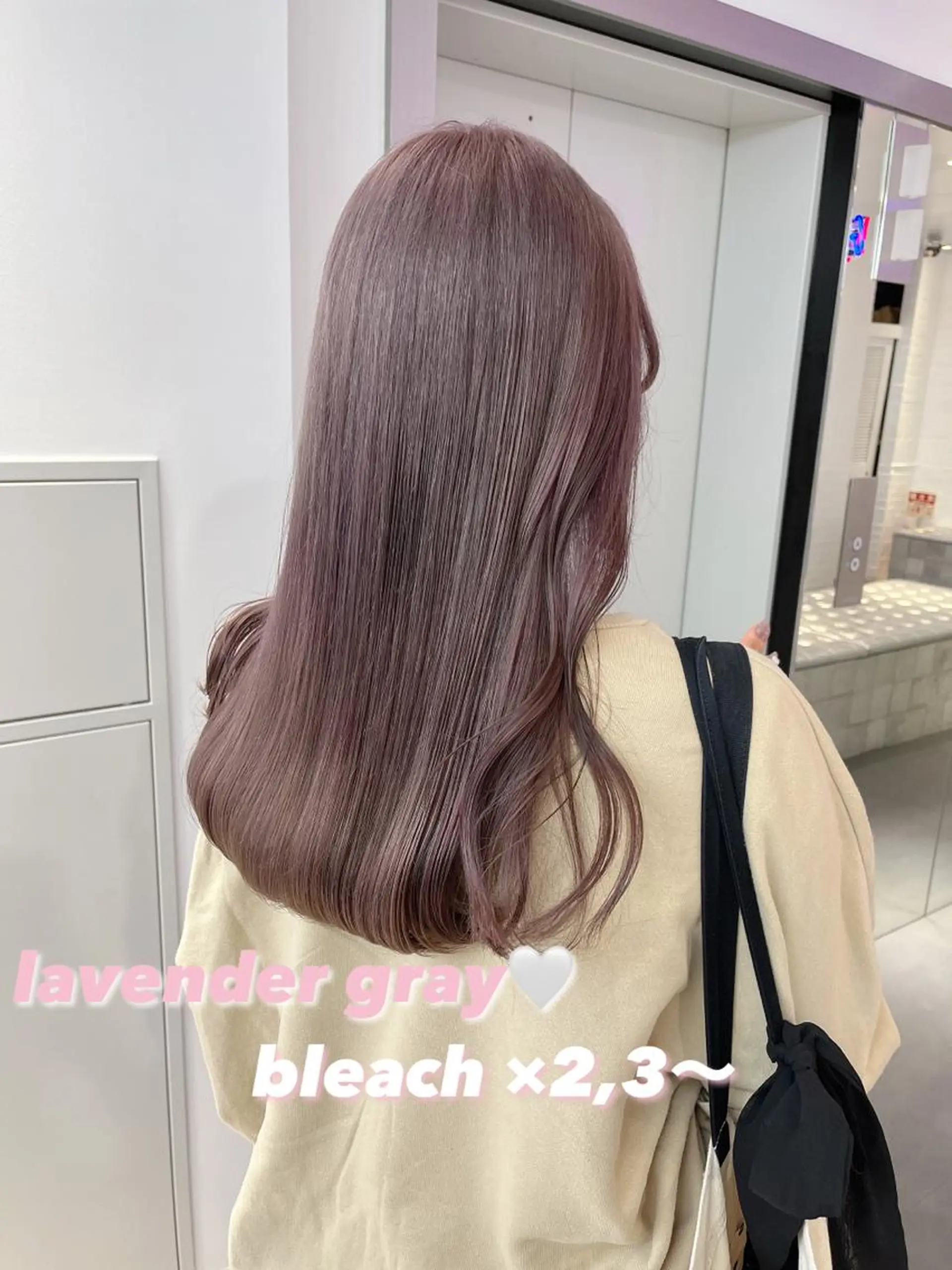 ロング カラー ヘアアレンジ ラベンダーカラー ラベンダーグレー レイヤー×グレージュ /ピンク🩷mioのヘアスタイル