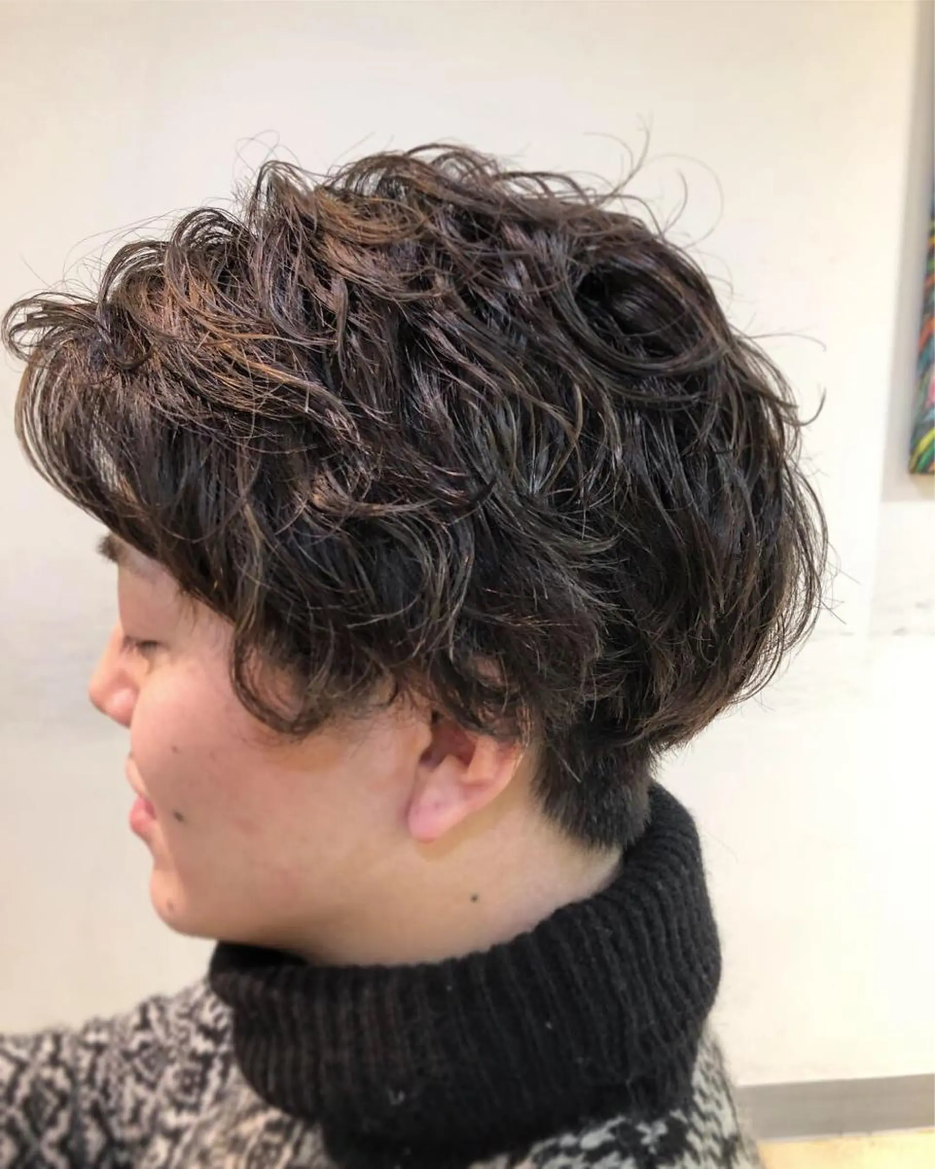 ショート パーマ メンズ メンズパーマ ニュアンスカラー🫧 加納のヘアスタイル