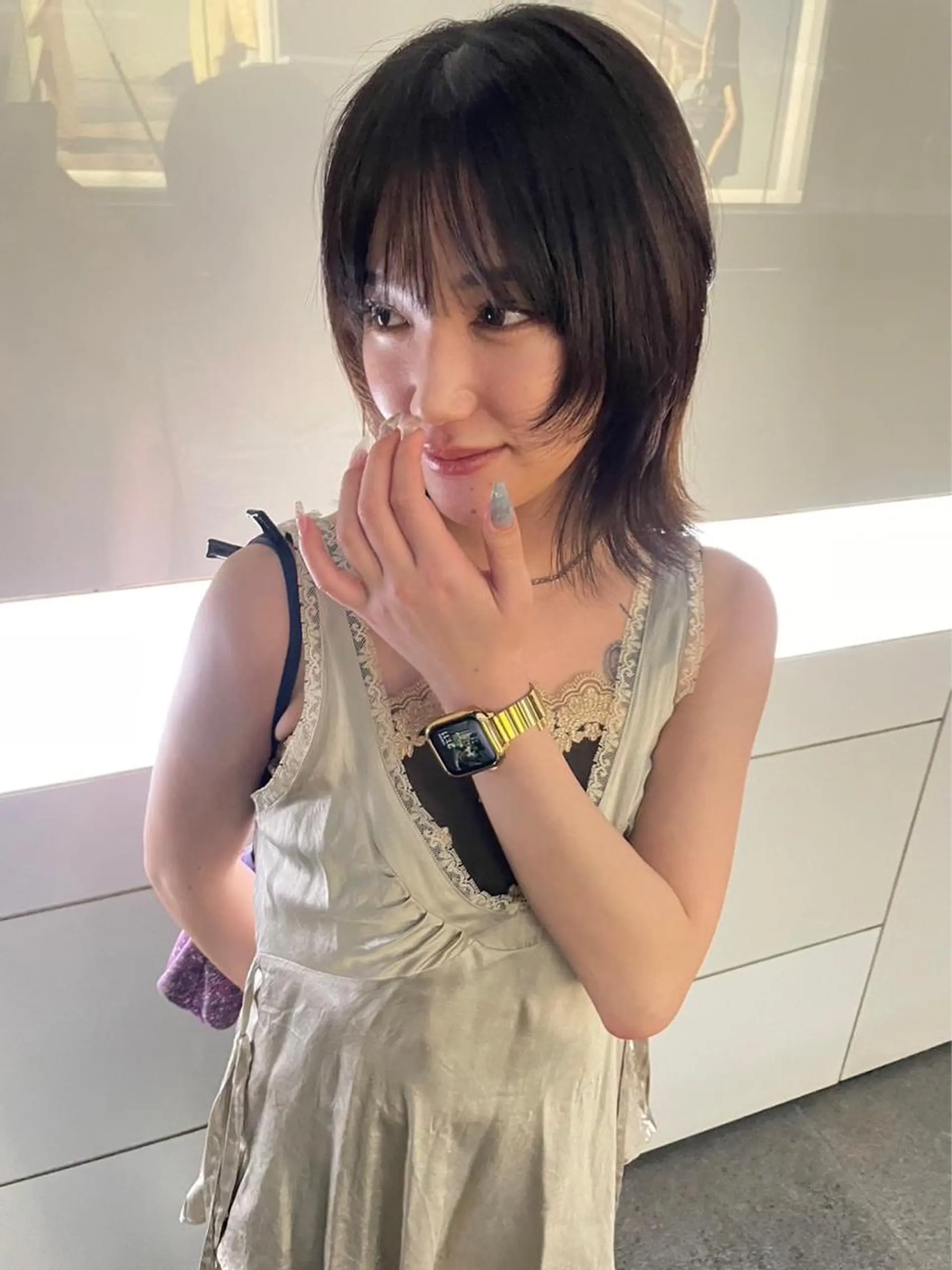 ミディアム カラー ミディアムパーマ バレイヤージュ ブリーチ ケアブリーチ デザインカラー カット トリートメント スパイラルパーマ 🌐hina⭐️のヘアスタイル