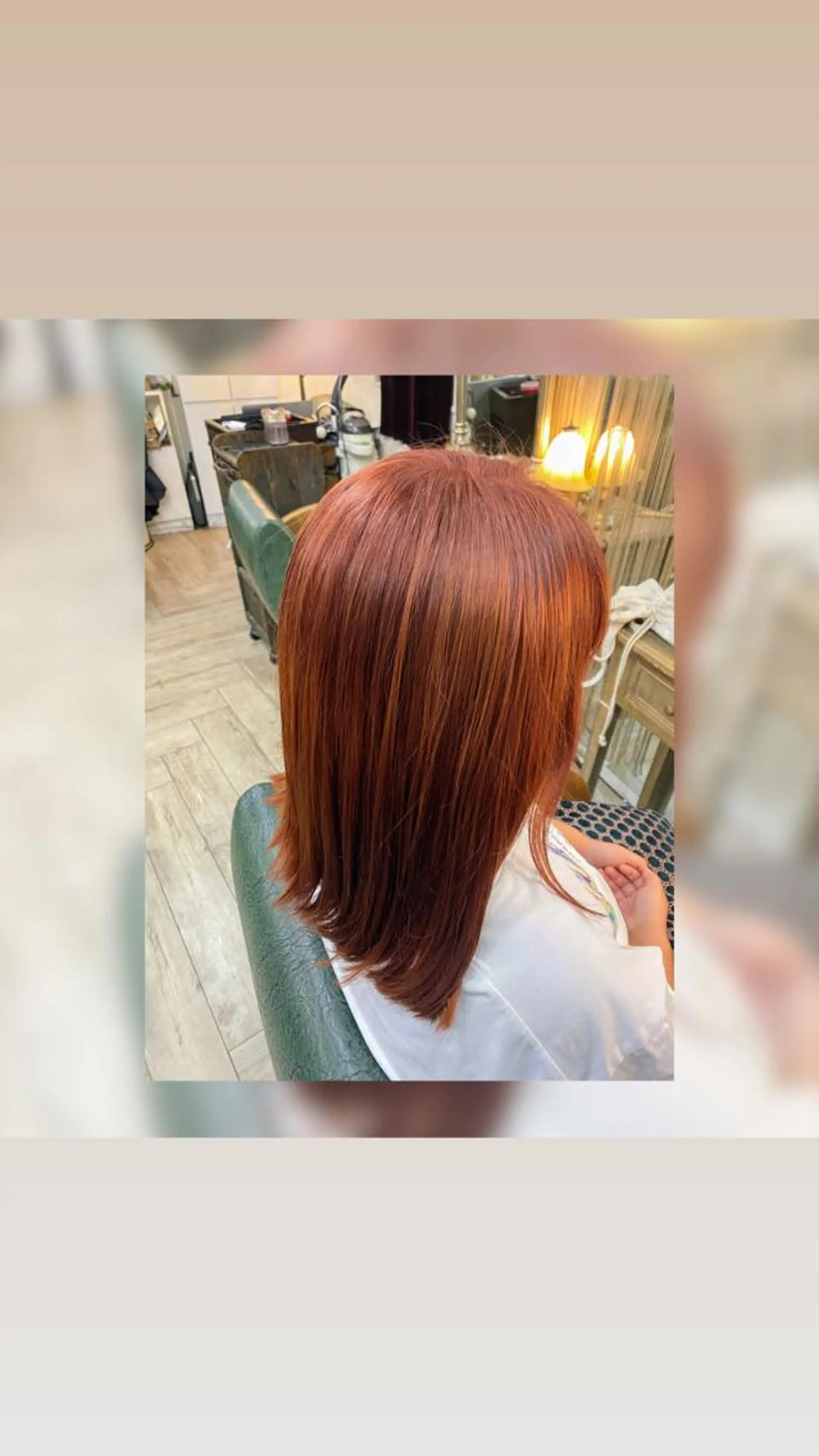 ミディアム カラー オレンジ 髪質改善/縮毛矯正 艶髪🔥高杉のヘアスタイル