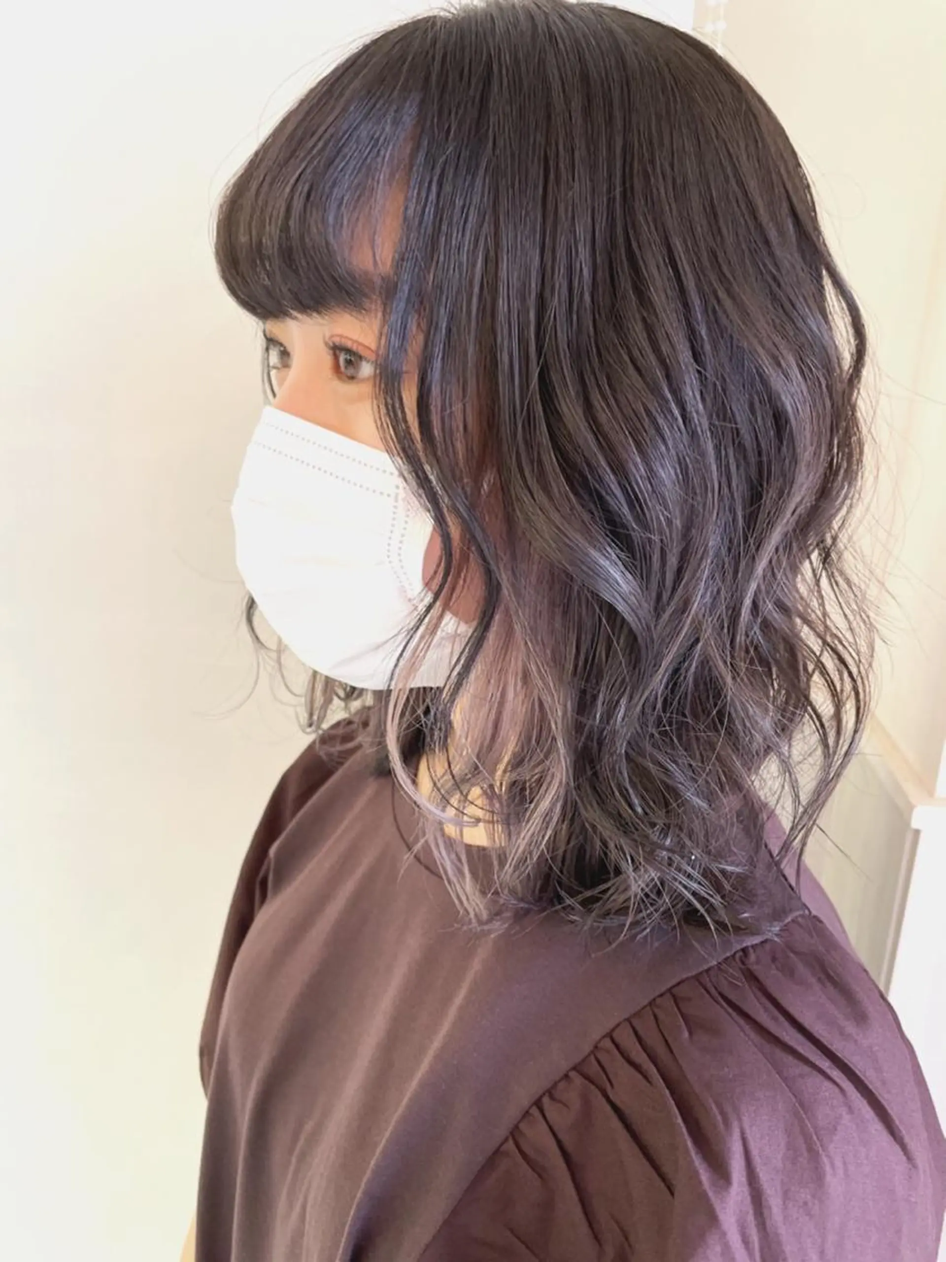 ミディアム カラー ヘアカラー 佐藤 梨里花 ❤︎のヘアスタイル