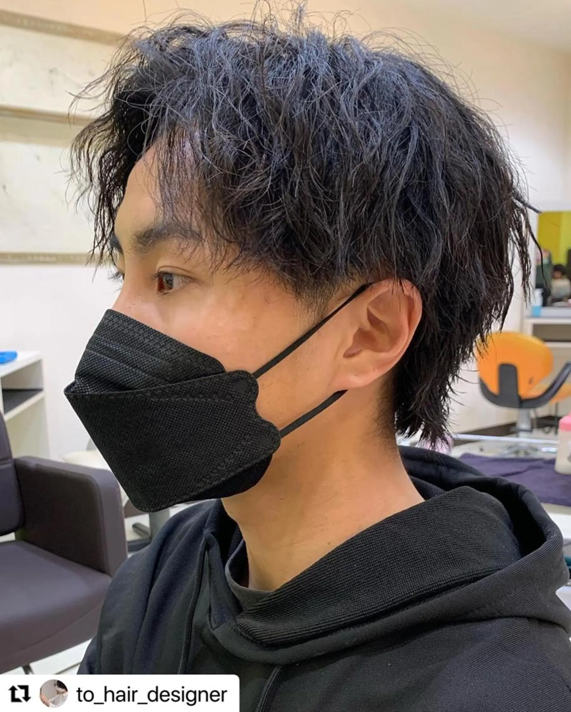 ミディアム カラー メンズ ミディアムパーマ メンズパーマ ツーブロック 刈り上げ アディクシーカラー 🩷Eny terrace🩷のヘアスタイル