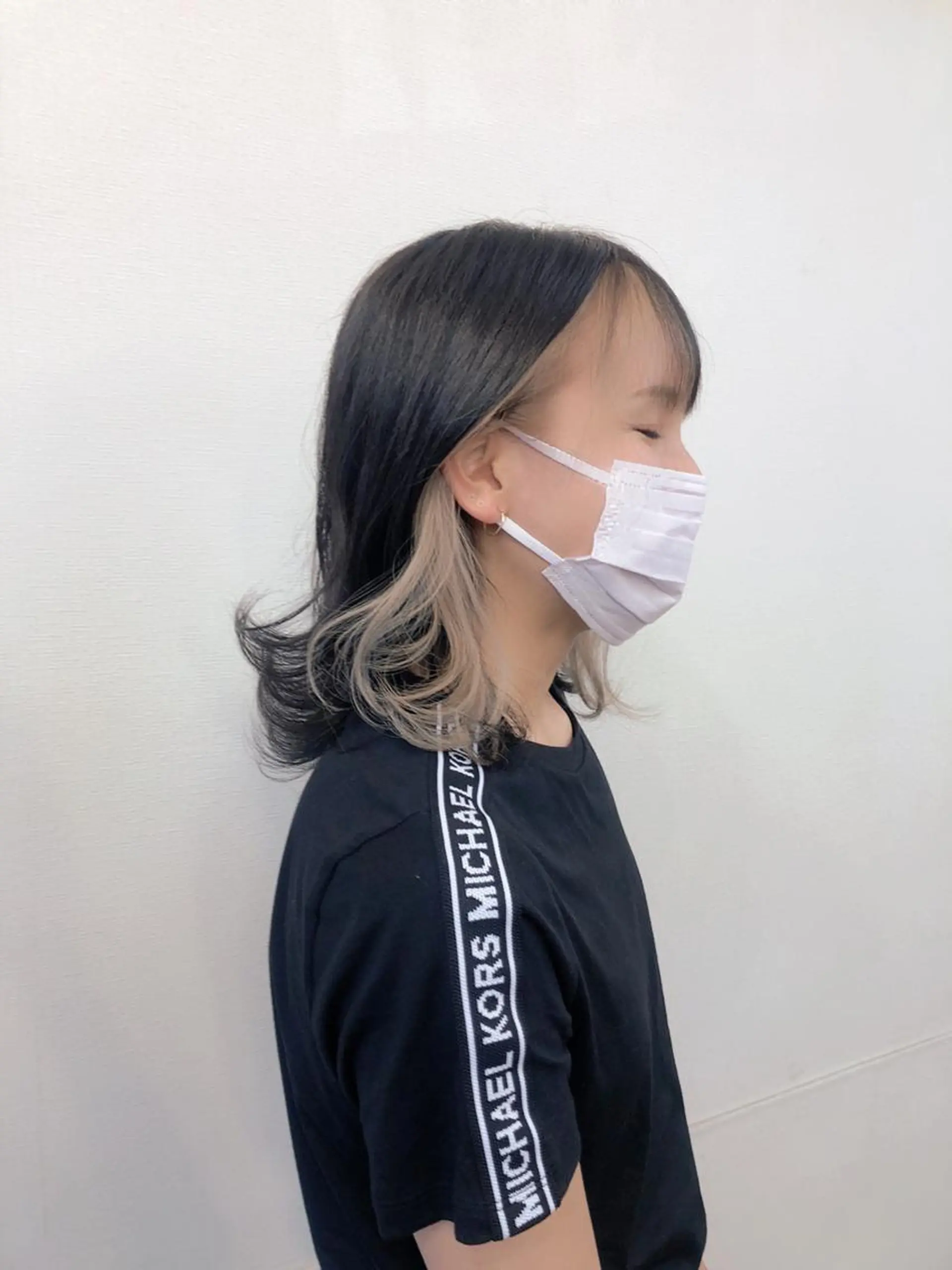 ミディアム カラー ミストバング ブリーチ  フェイスフレーミング インナーカラー IN∞hair/ インヘアー/下伊福店のヘアスタイル