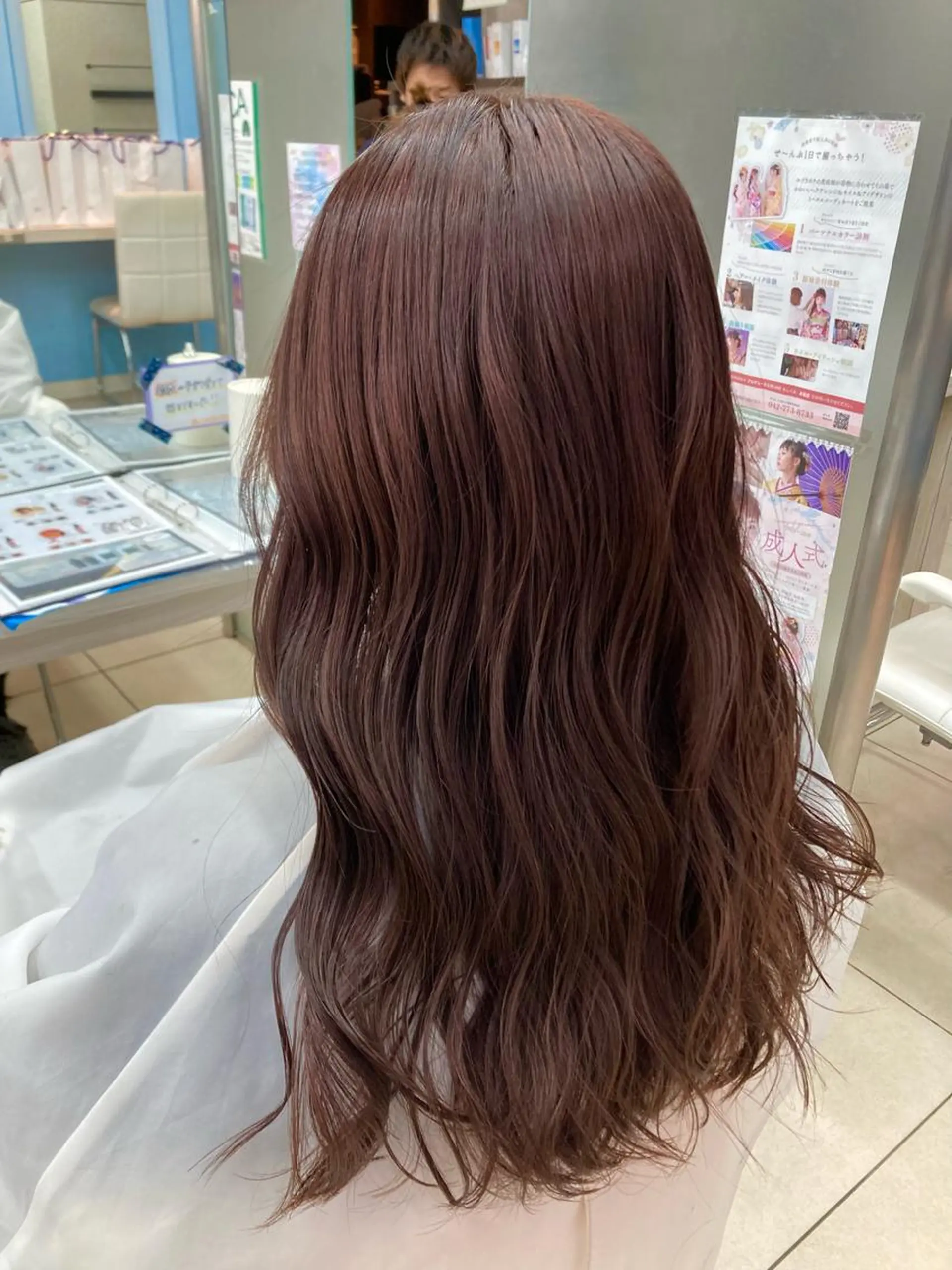 ロング カラー ブリーチ ブラウンカラー ピンクカラー ピンクブラウン 💜モデル大募集💜 松下のヘアスタイル