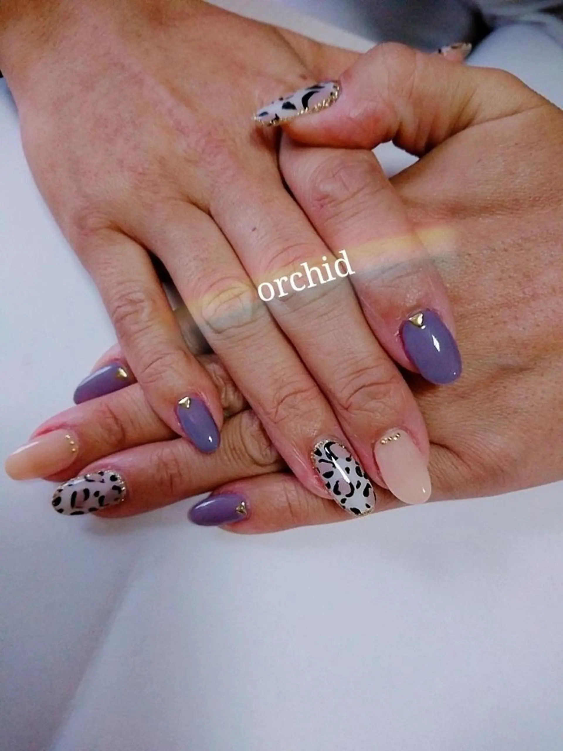 ネイル ロング orchid ♡オーキッドのネイルデザイン