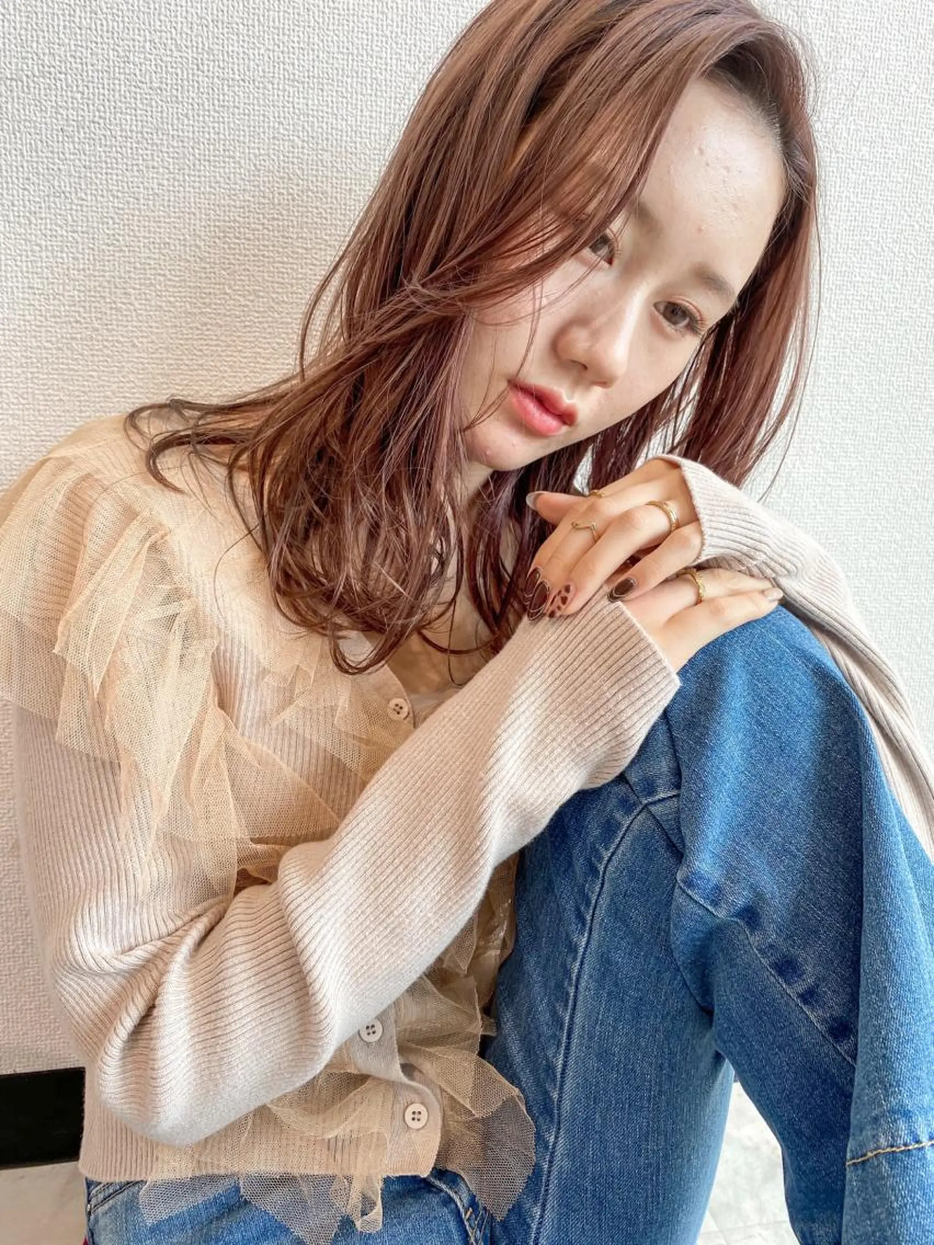 ロング カラー 藤井 貴美子のヘアスタイル