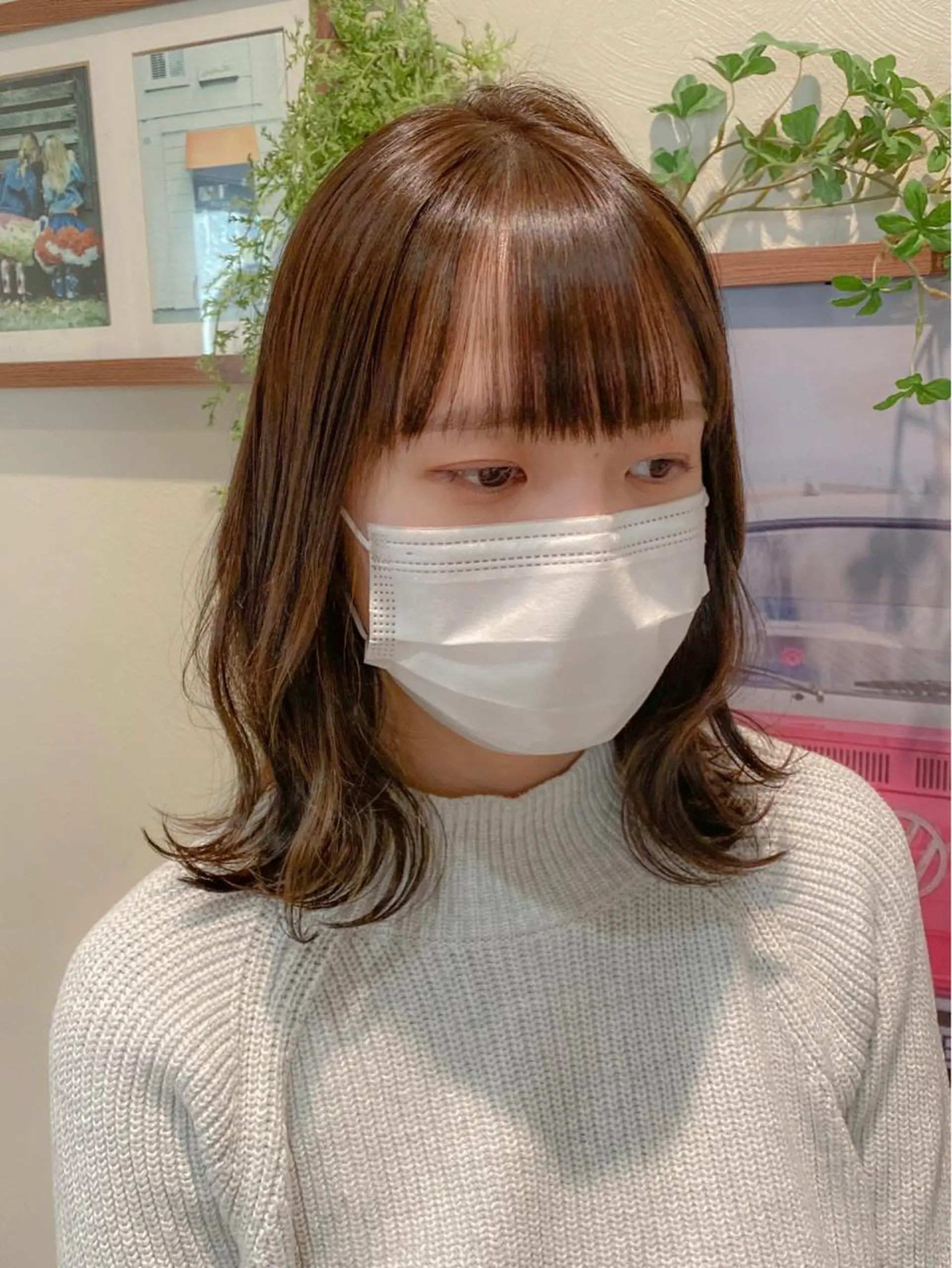 ミディアム カット 縮毛矯正 トリートメント ボブ/縮毛矯正 髪質改善/もえるのヘアスタイル