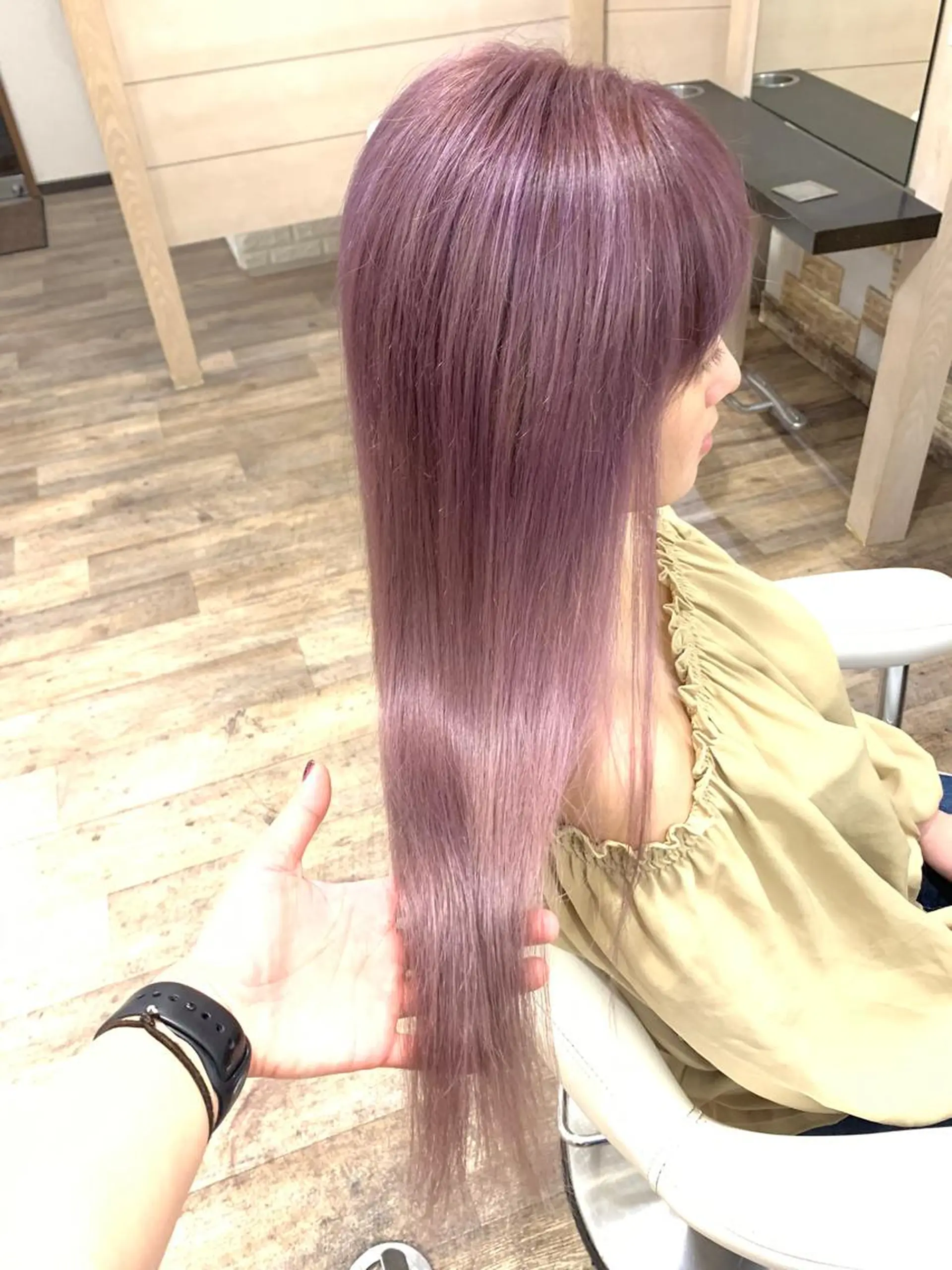 ロング パープルカラー レディース専用🌷咲 の垢抜けブリーチ部屋のヘアスタイル