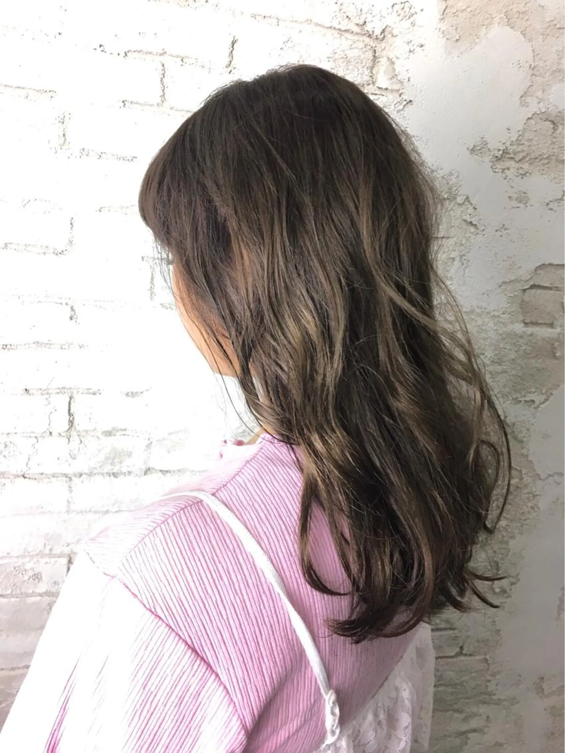 ロング カラー パーマ ヘアアレンジ グレージュ 韓国ヘア✨グレージュ カラーasamiのヘアスタイル