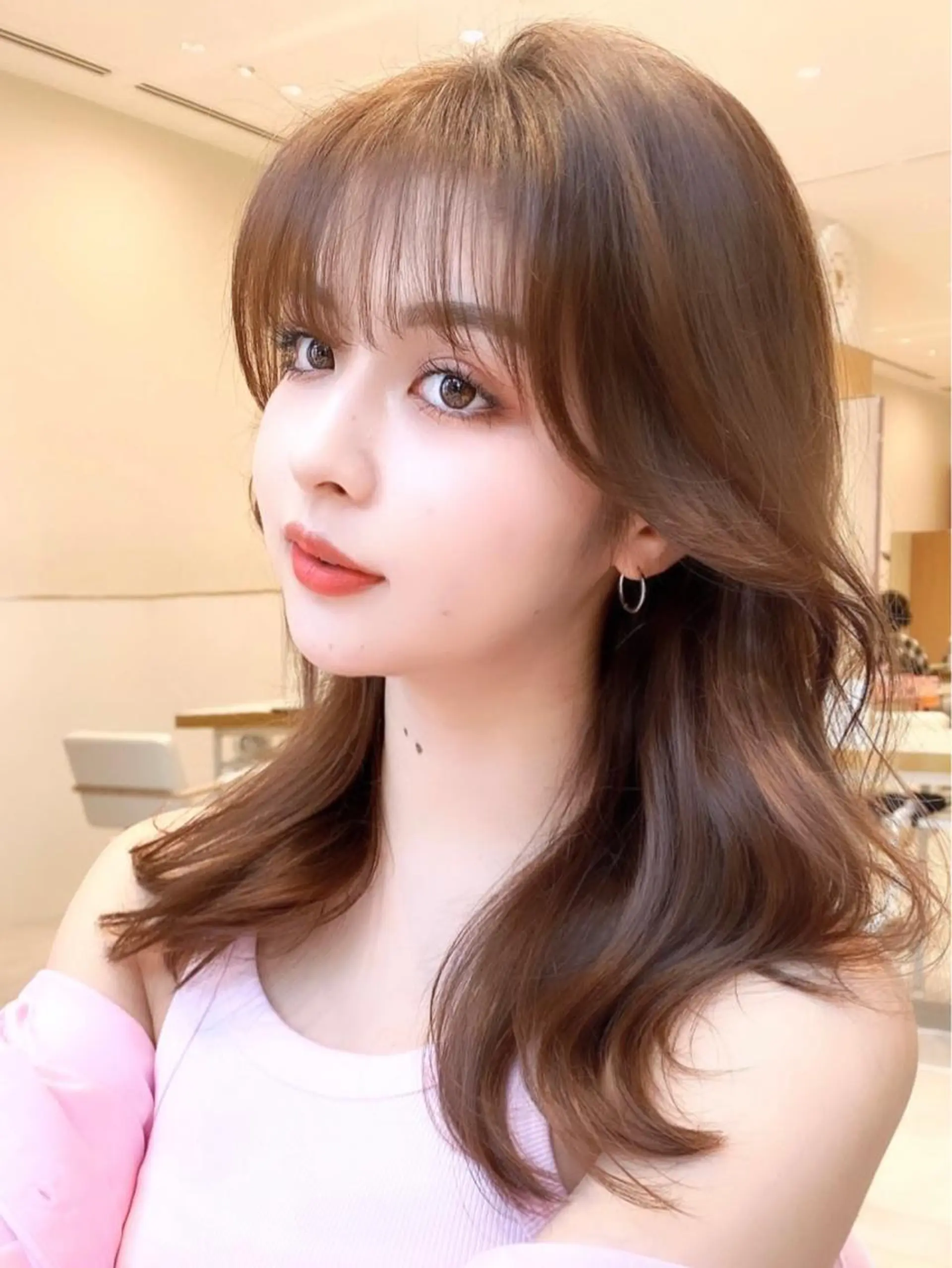 セミロング カット ヘアカラー トリートメント 韓国くびれレイヤー 🇰🇷はづきのヘアスタイル