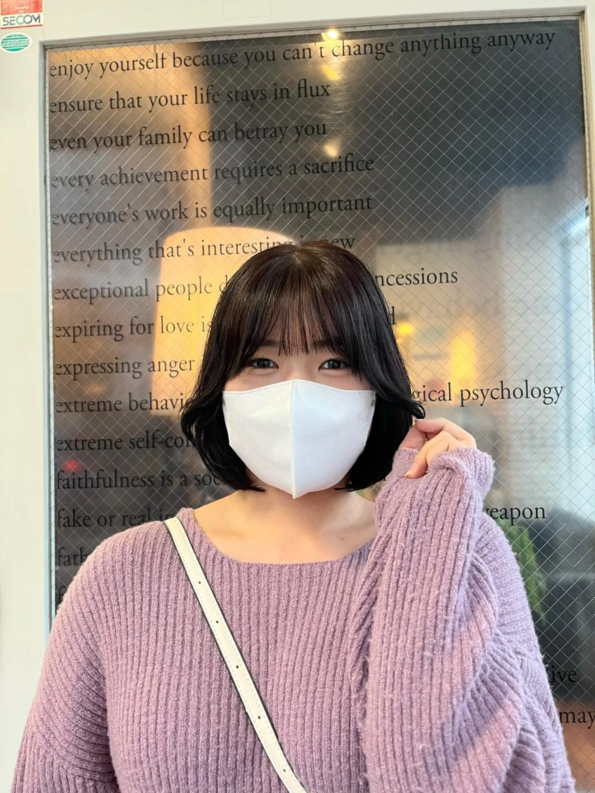 カラー ボブ カット ヘアカラー トリートメント えんぐちとも／透明感 カラー／博多ボブのヘアスタイル