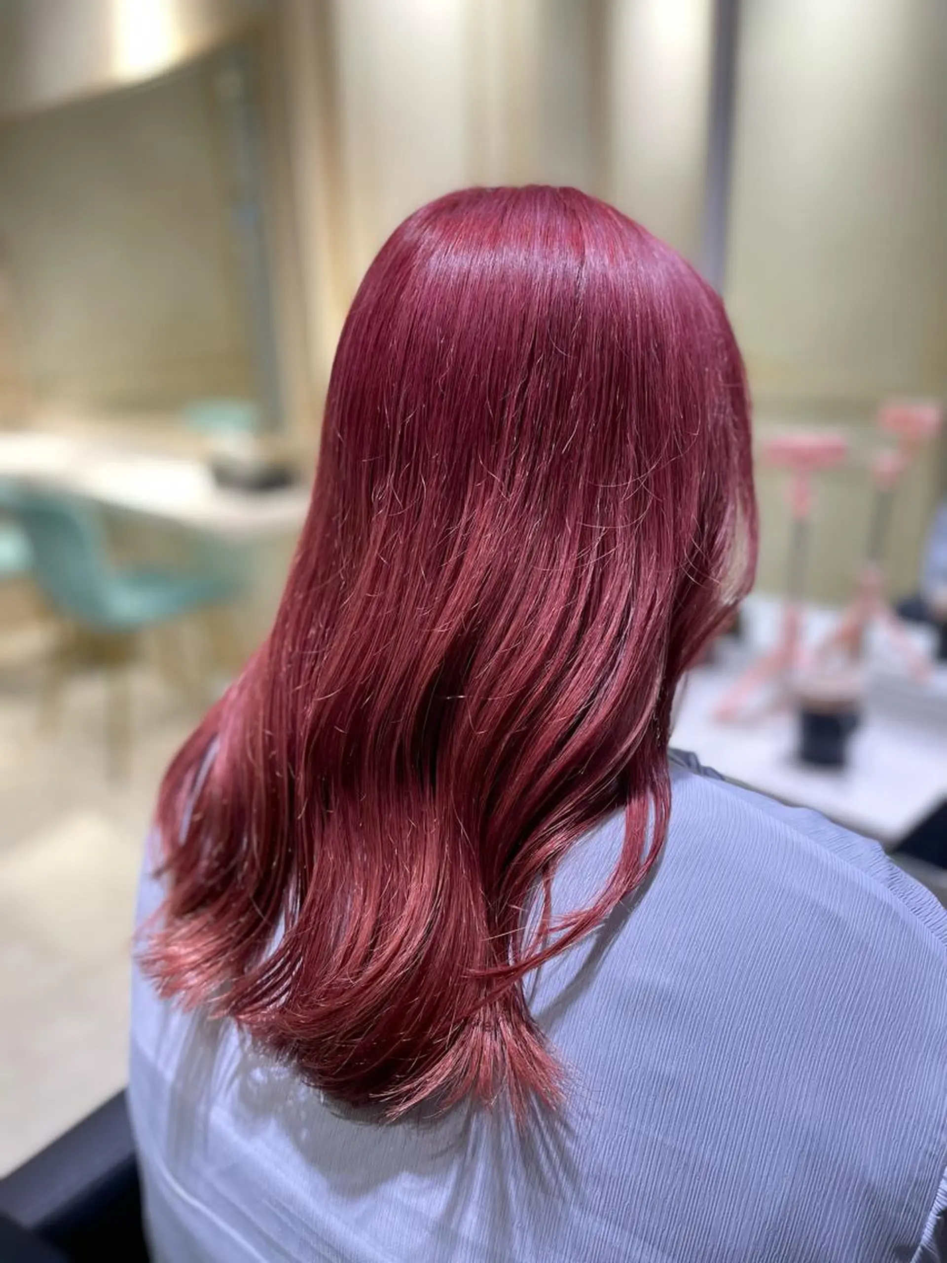 ロング カラー ピンクカラー ローズカラー 🌷ピンク/韓国風 暖色カラー ゆい🌷のヘアスタイル