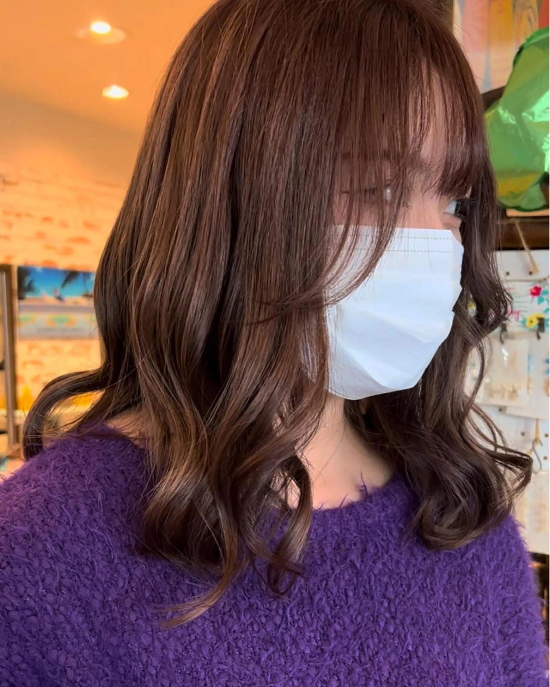 セミロング ヘアカラー ハイトーン/ ダブルカラー/透明感のヘアスタイル