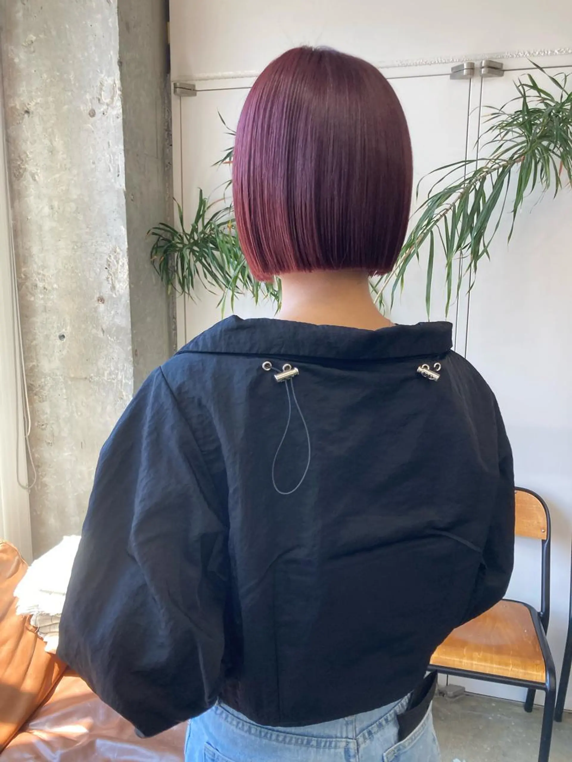 ミディアム カラー カシス ピンクカラー ボブ カット ヘアカラー トリートメント 小木曽智美 /ボブ/ショートのヘアスタイル