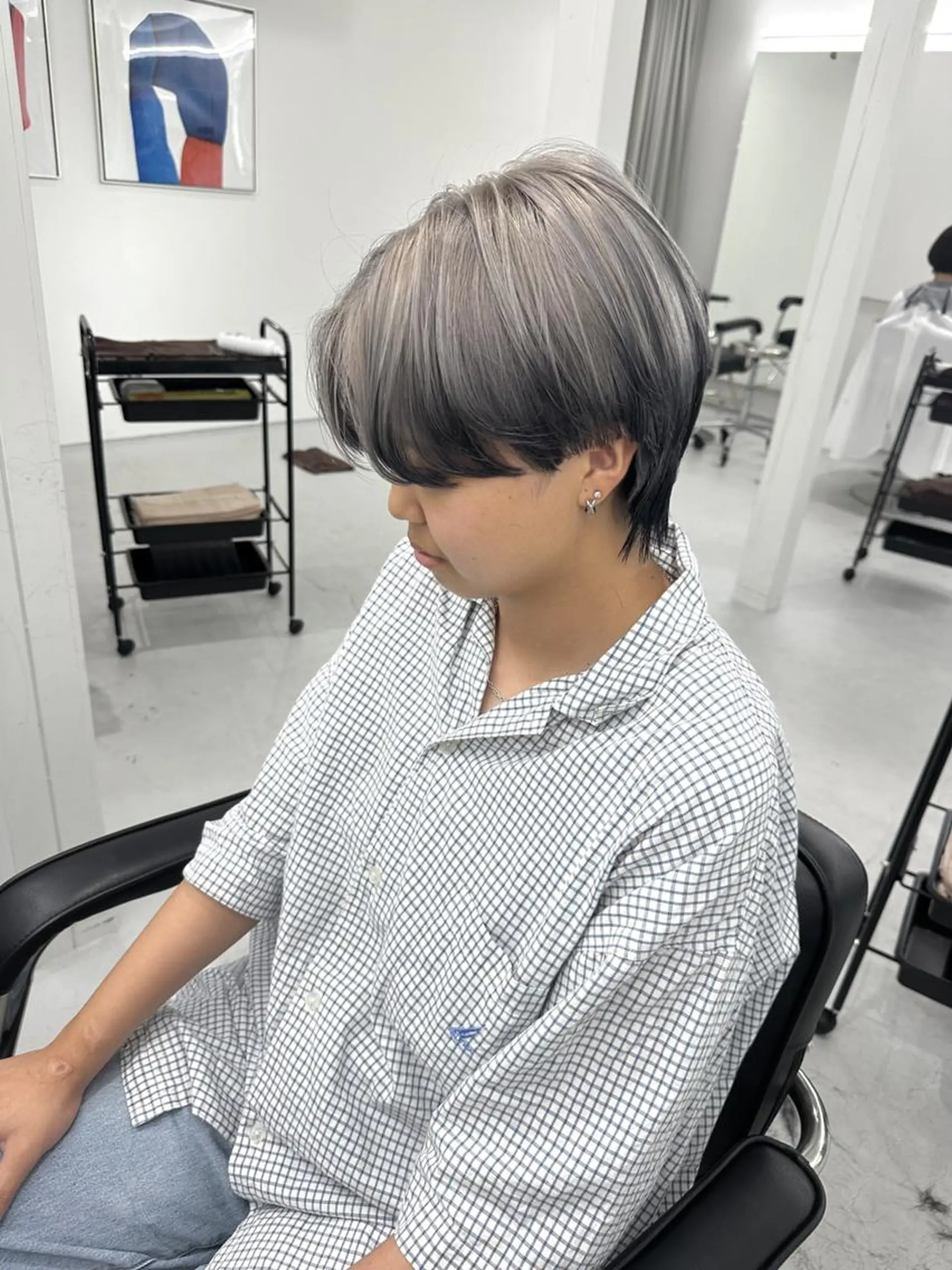 カラー メンズ カット ヘアカラー トリートメント ベージュ/髪質改善 新潟/万代/井上佑のヘアスタイル