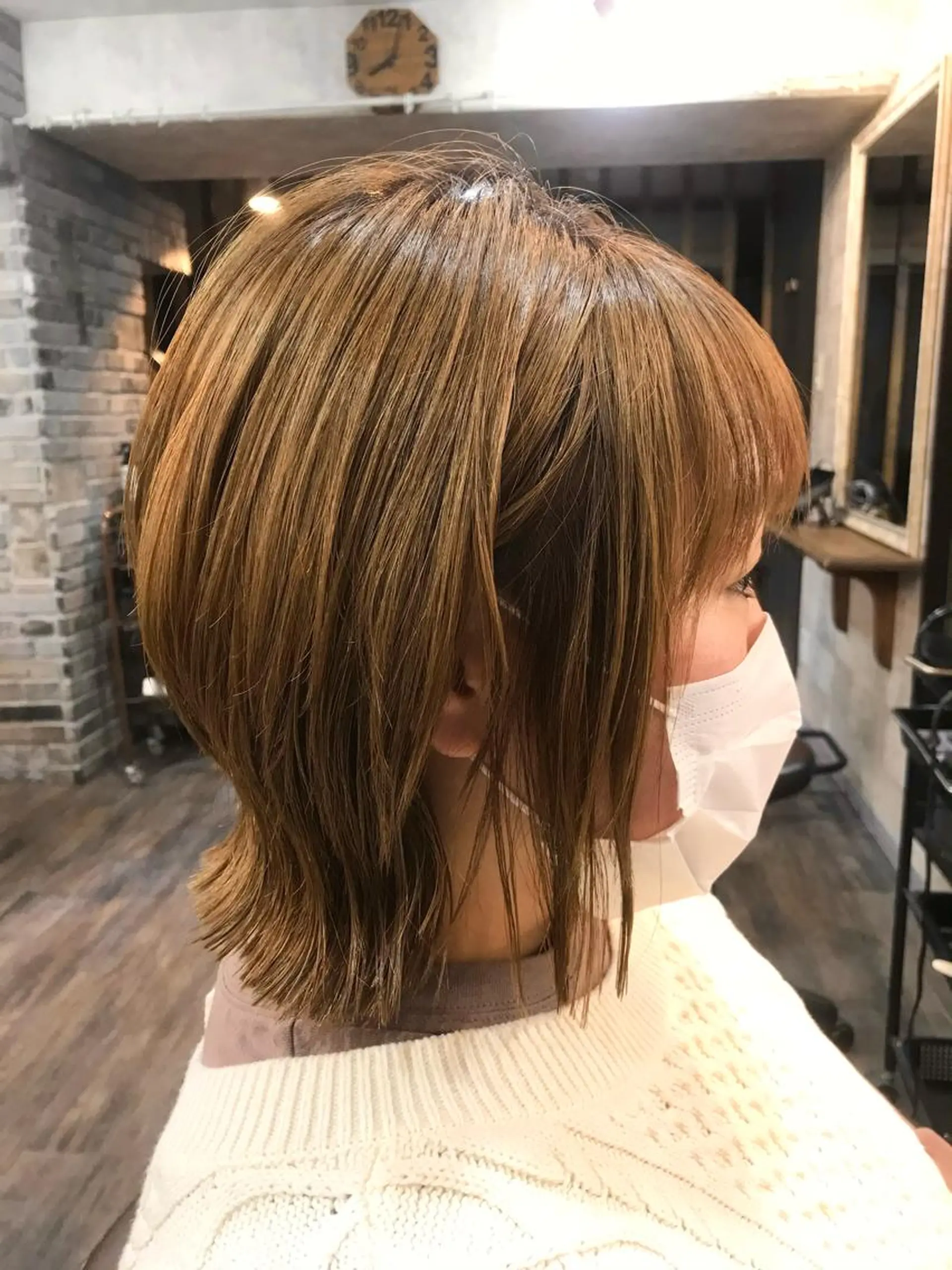 ミディアム 外ハネヘア カット B E C H I C O〔べち子〕のヘアスタイル