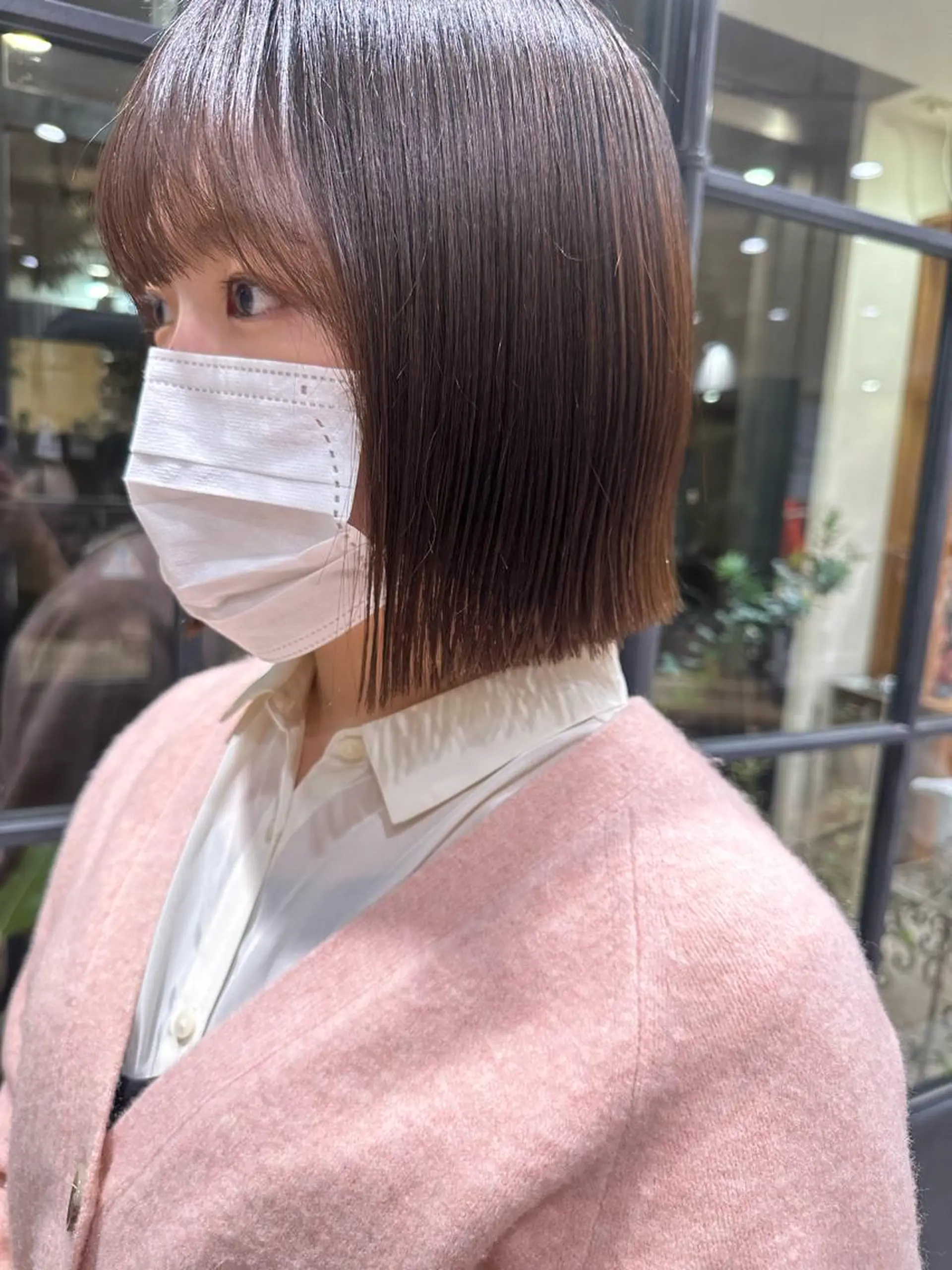 ミディアム 平野恵/透明感カラー ブリーチ/ボブのヘアスタイル