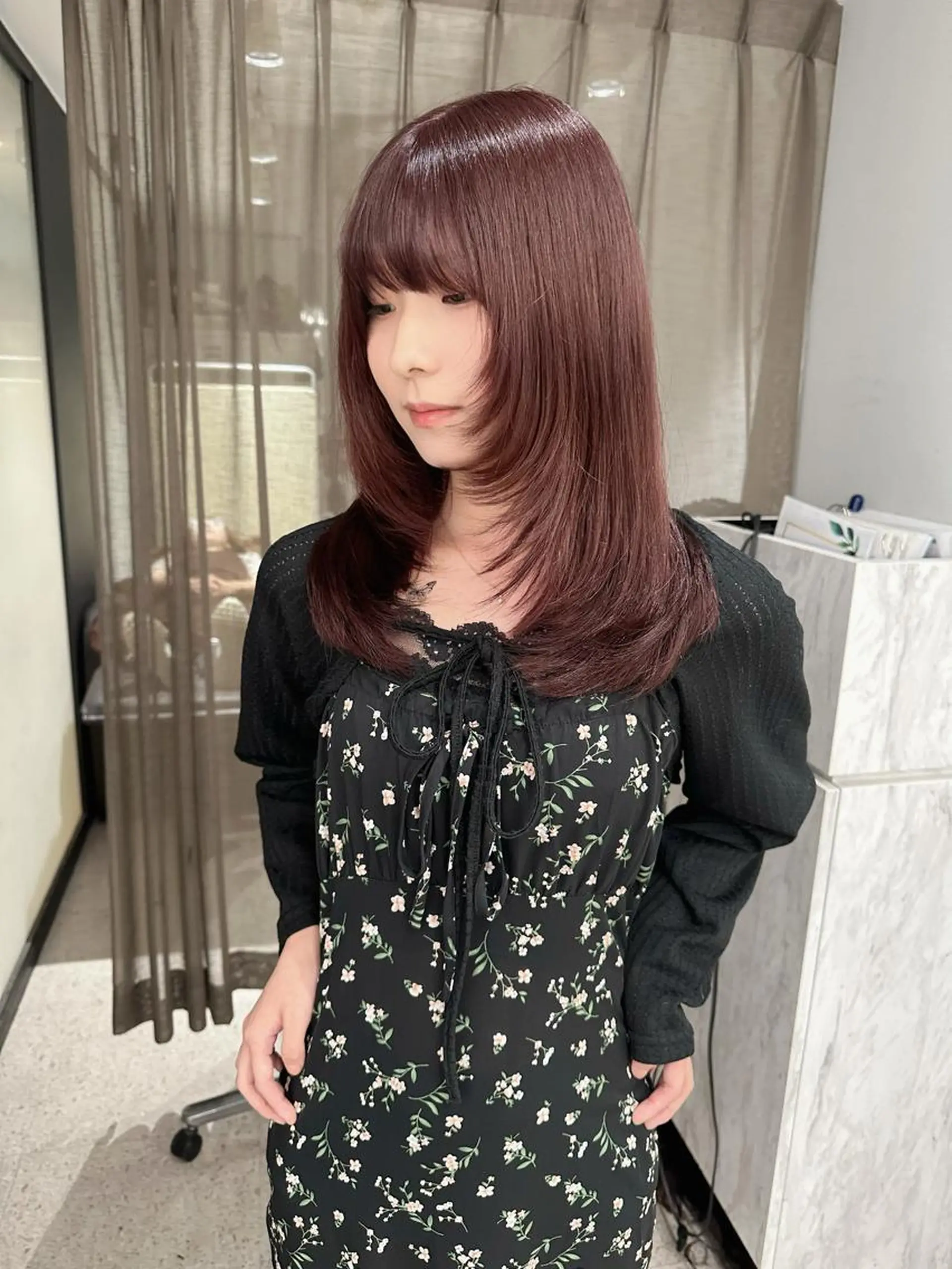 ロング カット 縮毛矯正 レイヤーカット/ 髪質改善/羽柴りくのヘアスタイル