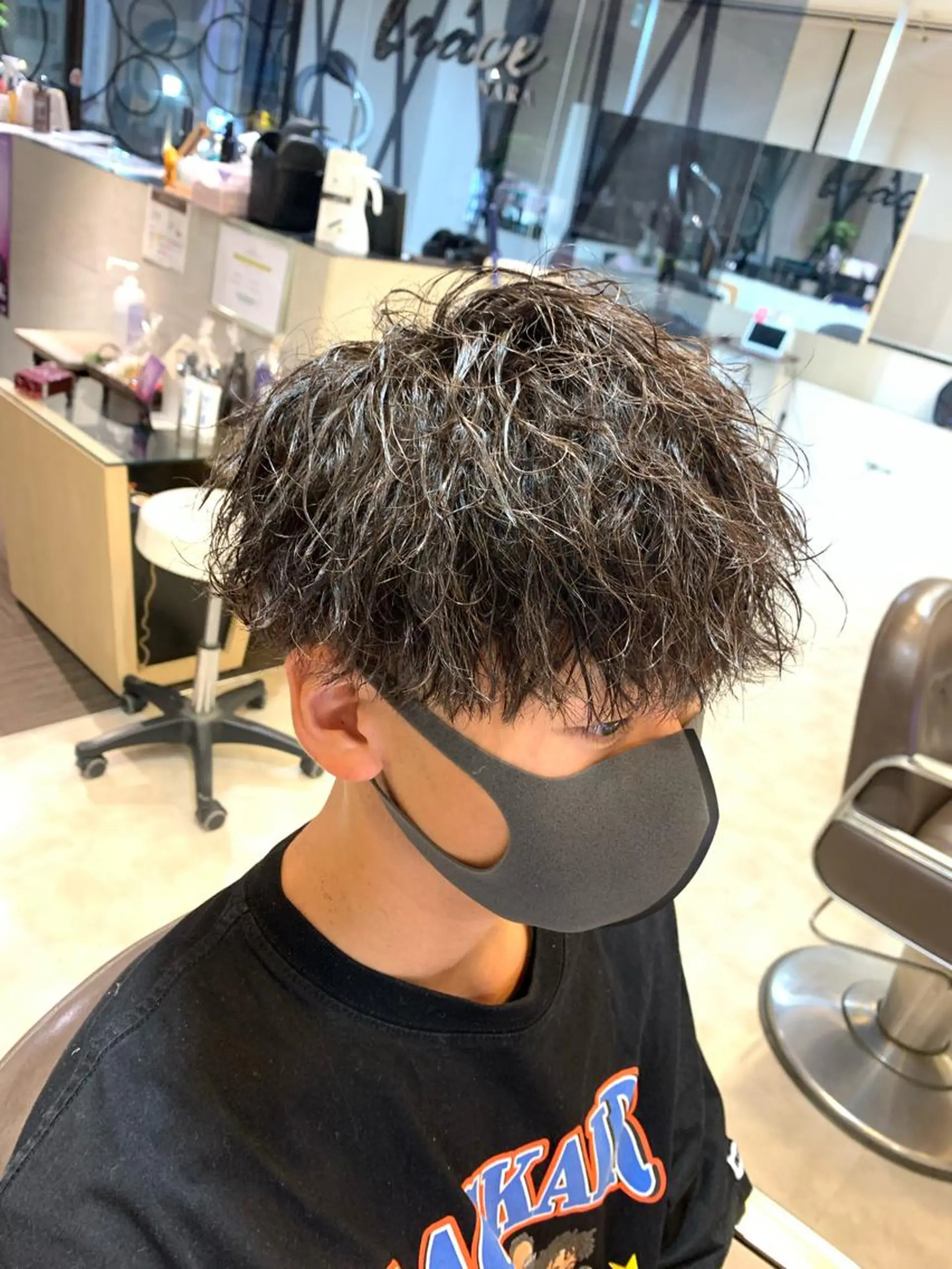 ショート メンズ メンズパーマ/難波/ 心斎橋　室園亮佑のヘアスタイル