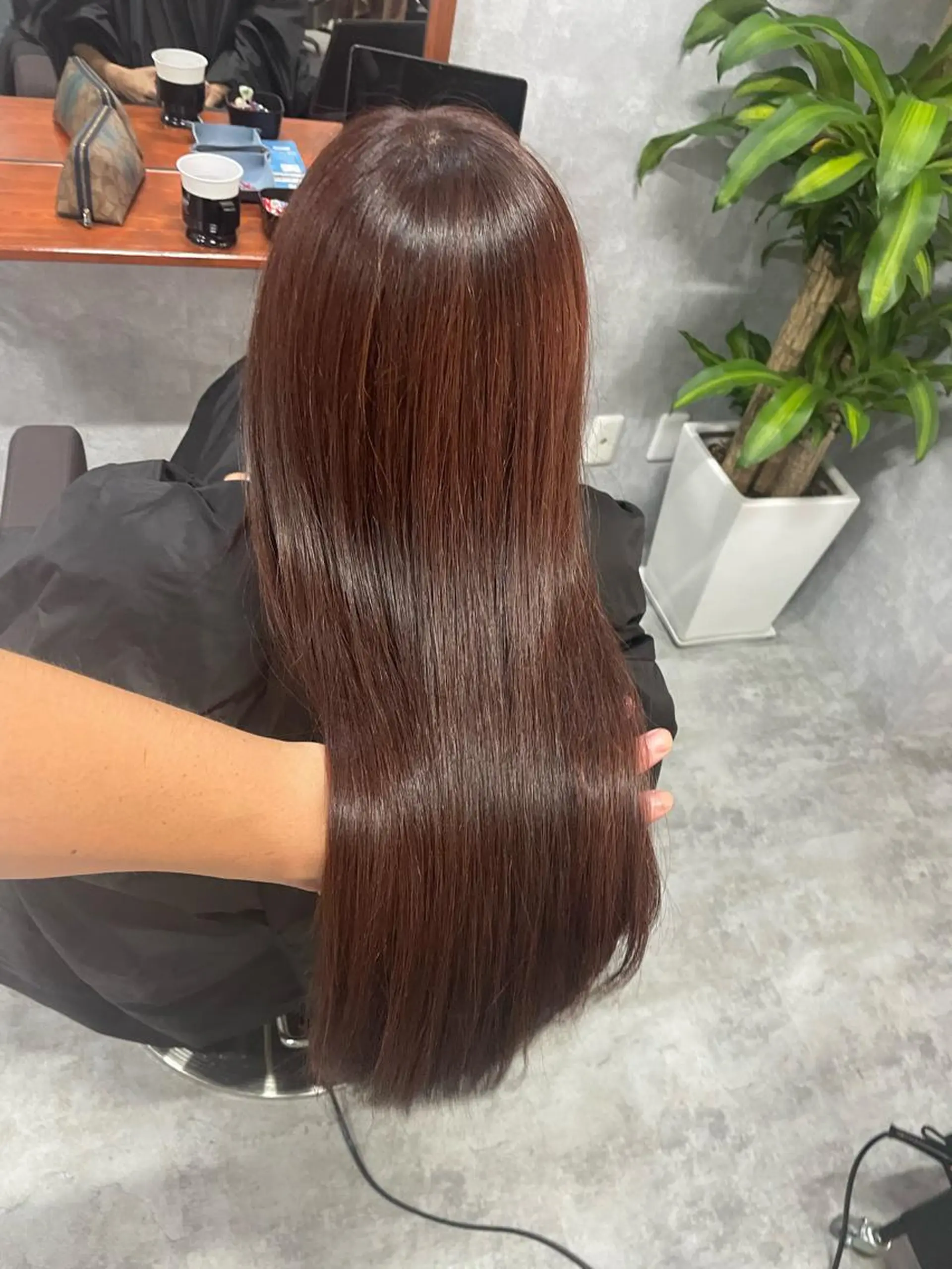 ロング アッシュ 韓国風カラー ボブ ハイライト 韓国風ヘア andKおもろまち店 艶ダブルカラー✨のヘアスタイル