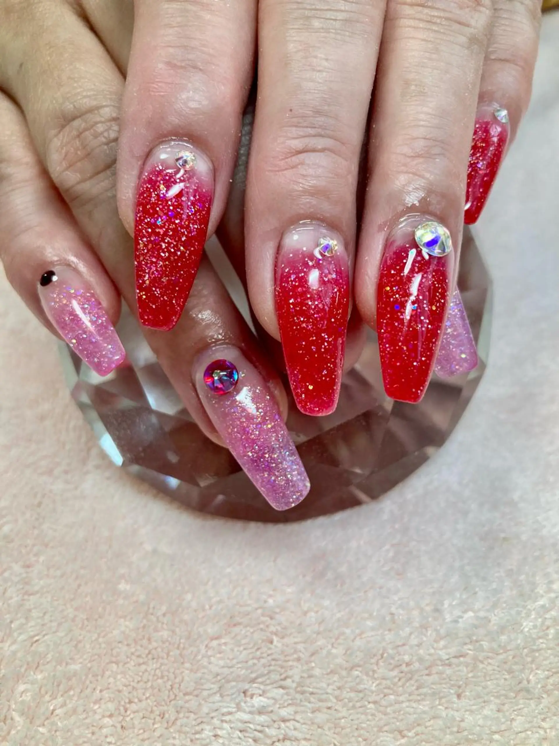 ネイル グラデーション ラメ(グリッター) ラメグラデーション スカルプネイル chii nailのネイルデザイン