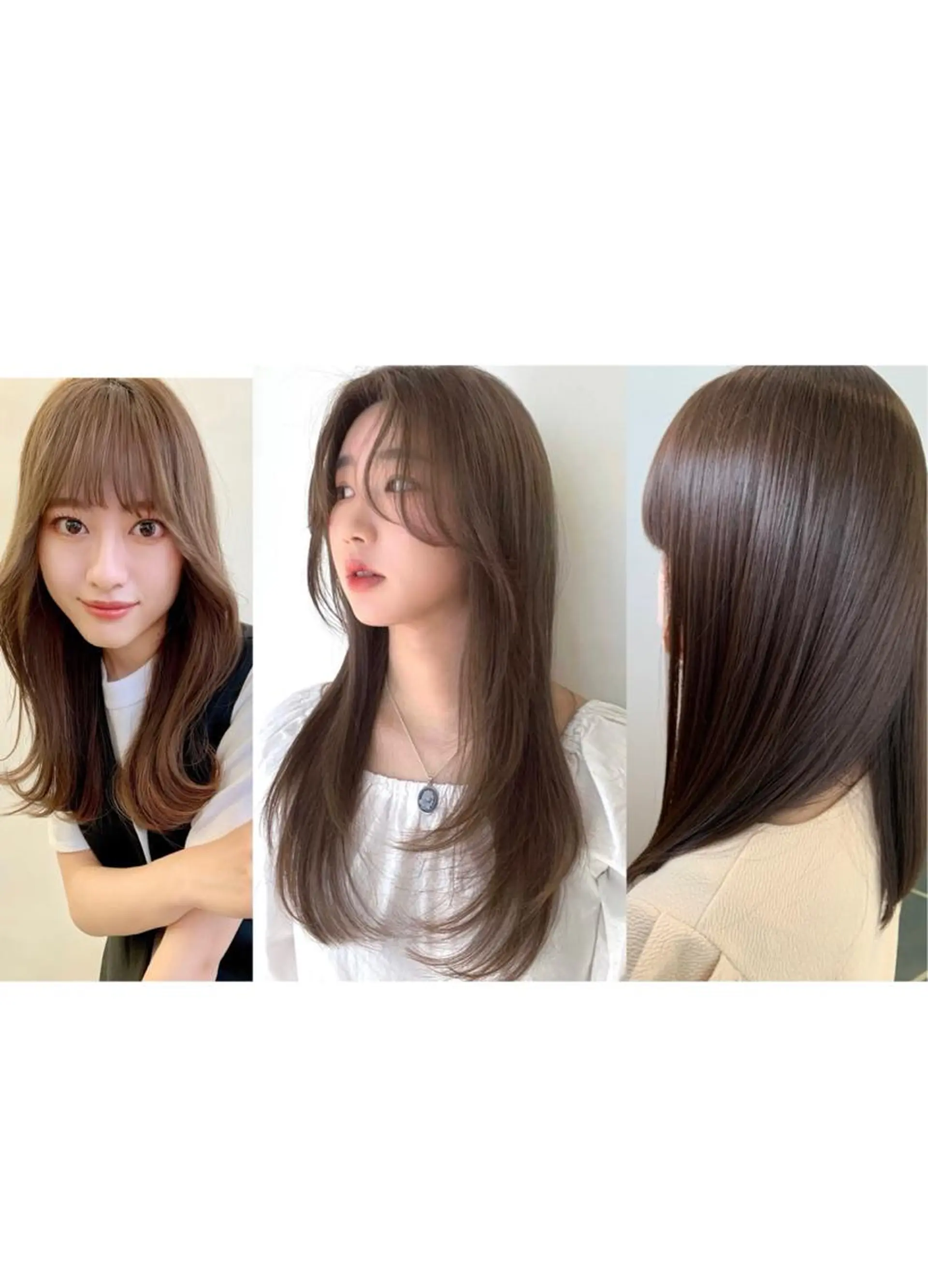ミディアム カラー くびれヘア 韓国風ヘア 小顔カット オルチャンヘア ワンホンヘア カット ヘアカラー トリートメント 鈴木 一貴のヘアスタイル