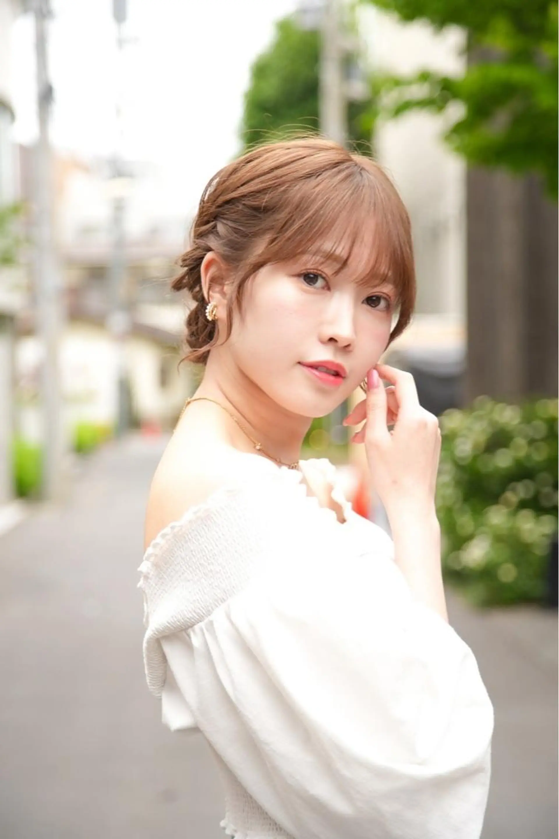 ミディアム カラー パーマ ヘアアレンジ 🫧艶髪矯正🫧/ ハイトーン✨/矢澤のヘアスタイル