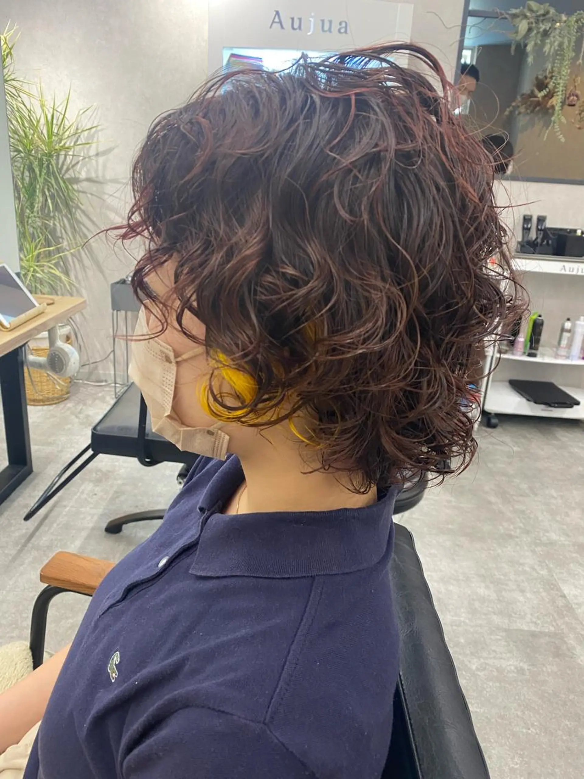 ショート カラー パーマ イエローカラー SHOTA 大人ショートのヘアスタイル