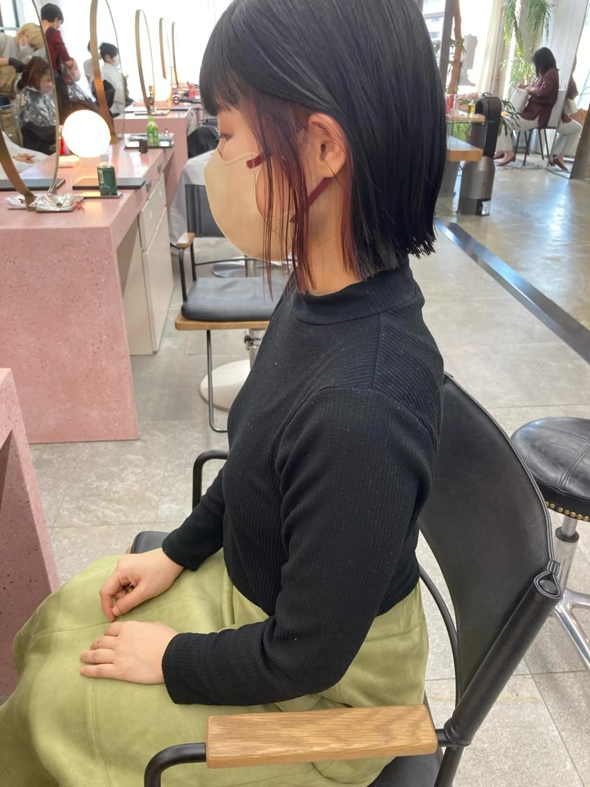 ミディアム カラー ピンクカラー カット ヘアカラー 小木曽智美 /ボブ/ショートのヘアスタイル