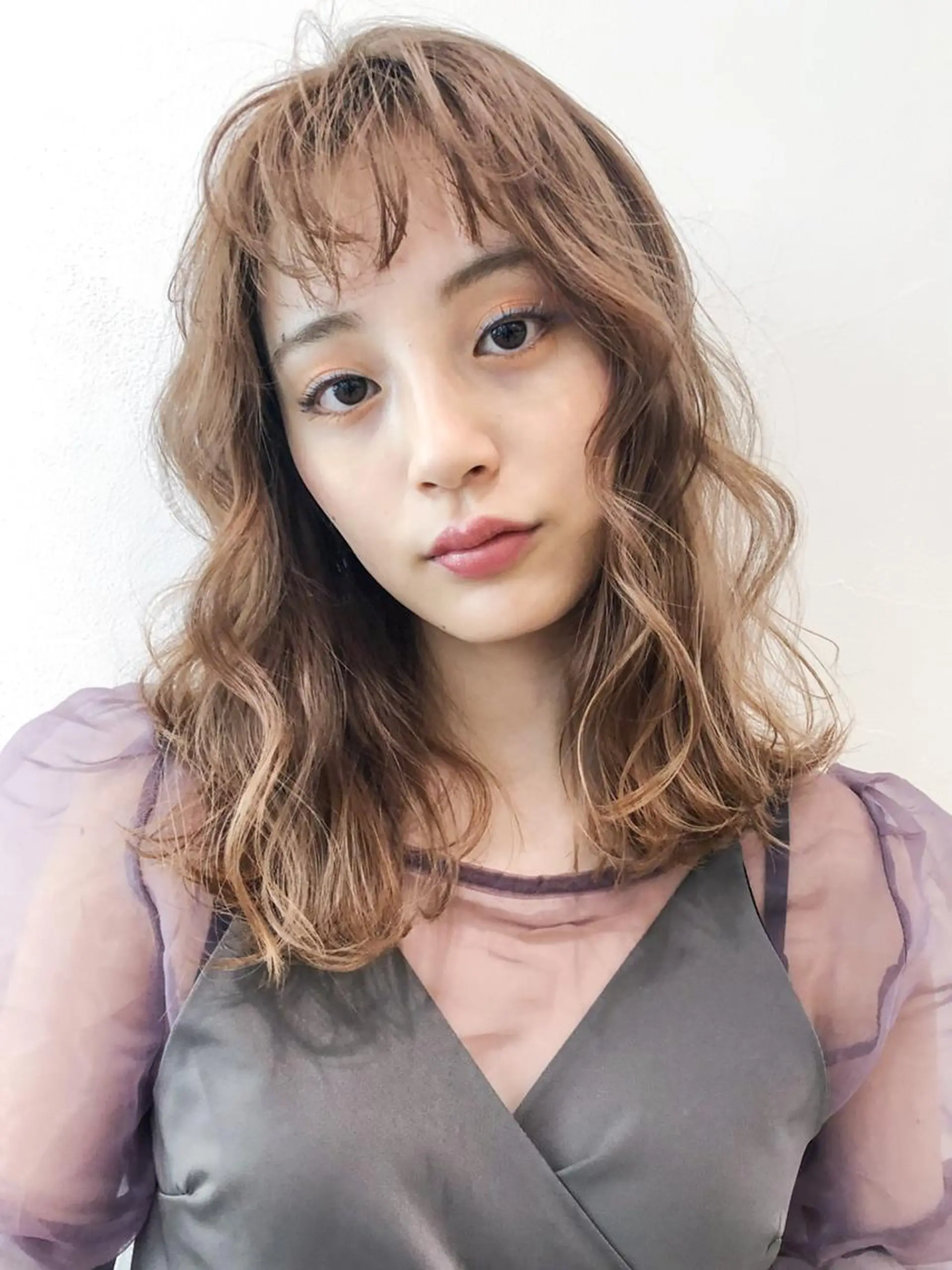 セミロング カラー パーマ ヘアアレンジ 韓国風ヘア ITbyALBUM 浦和店のヘアスタイル