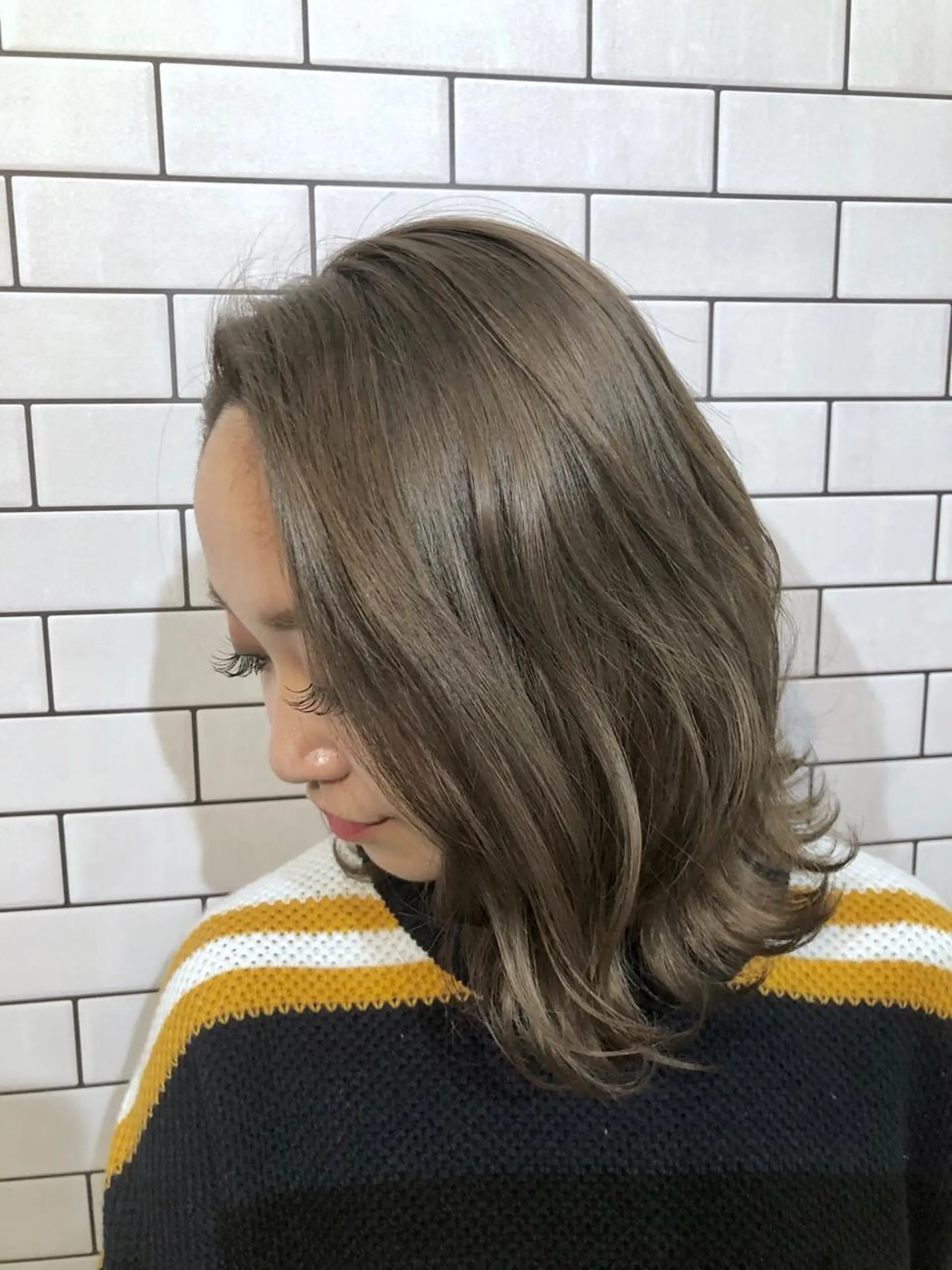 ミディアム カラー THREE 関根大のヘアスタイル