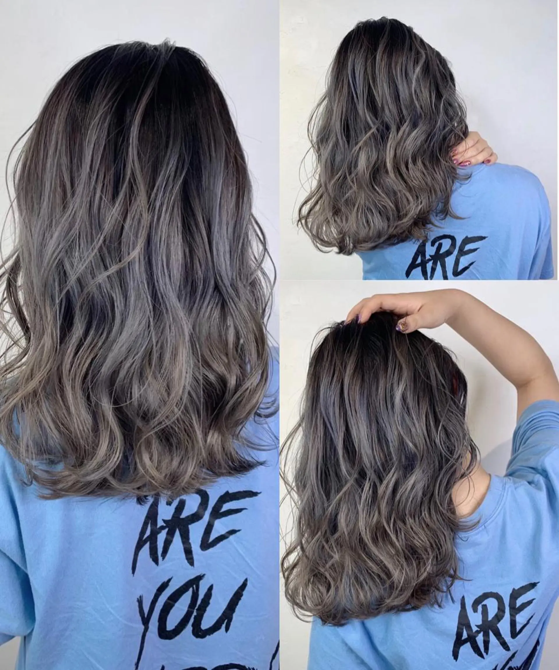 セミロング カラー _WHITE 高槻のヘアスタイル