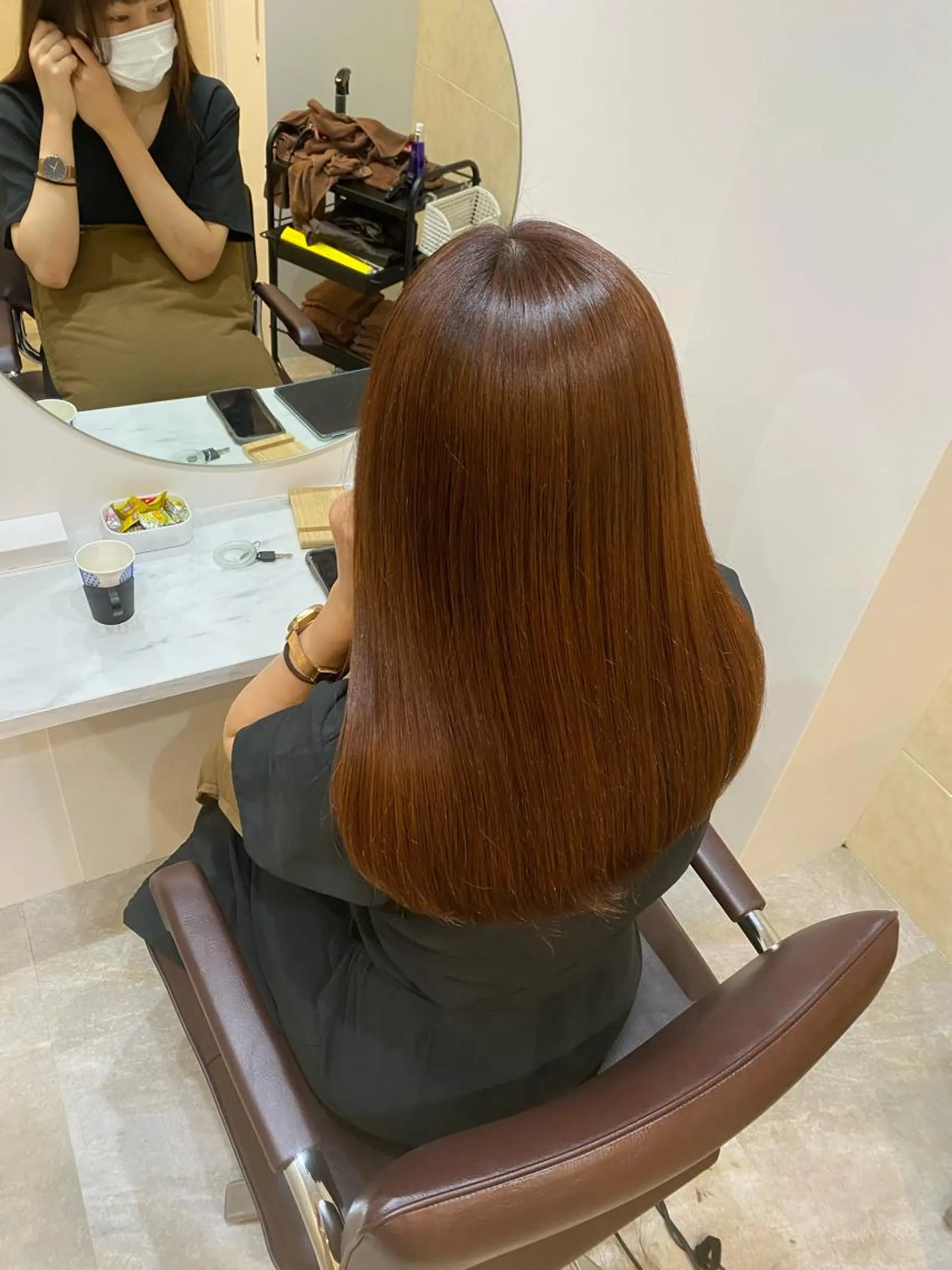 セミロング カラー カット ヘアカラー トリートメント 【髪質改善 艶髪】 布川 莉穂のヘアスタイル