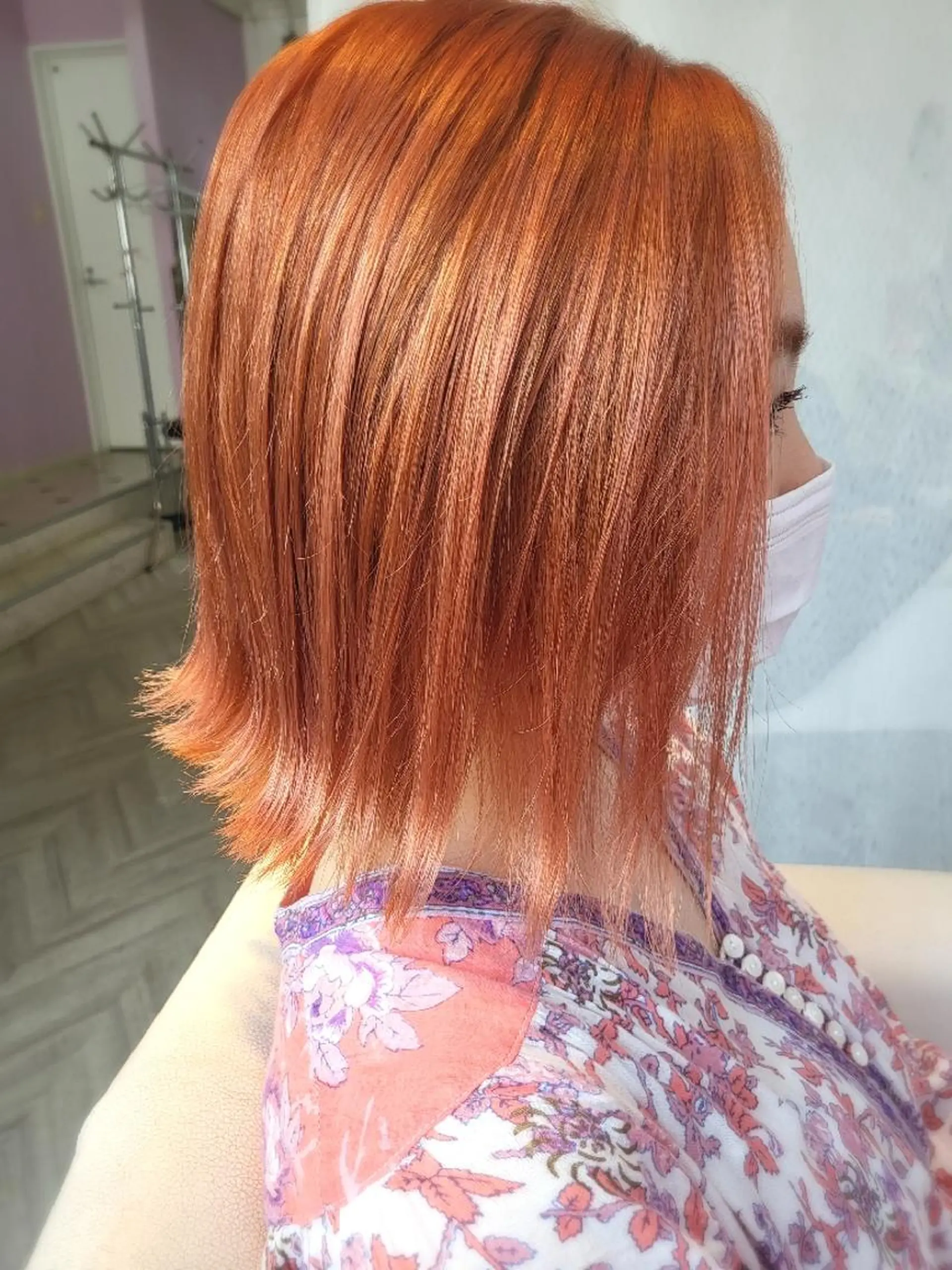 ミディアム カラー ヘアアレンジ オレンジ ナカシマ  アユミのヘアスタイル