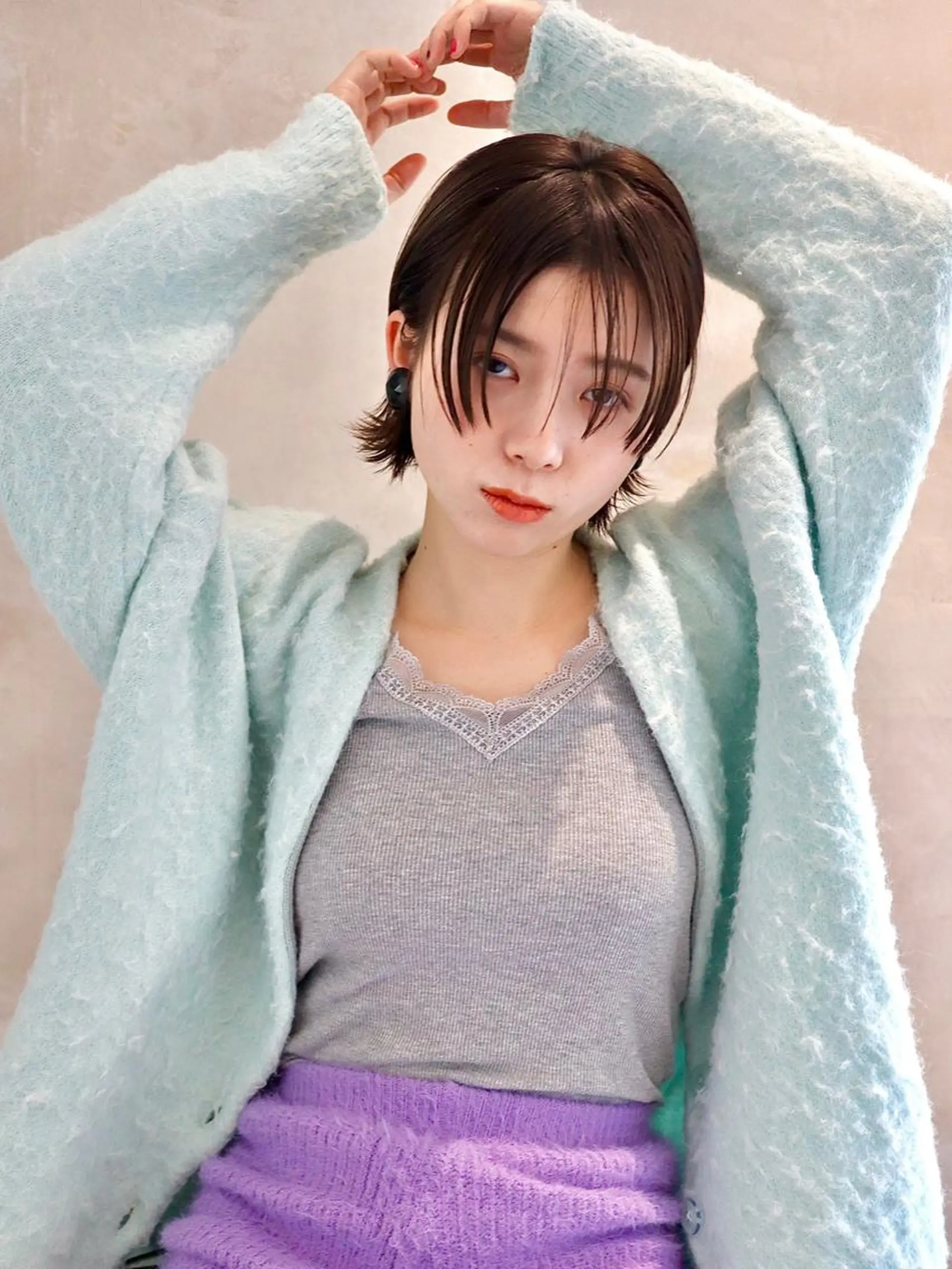 ショート カラー GO TODAY SHAIR SALON 梅田NU茶屋町店所属・田中成美/レイヤー カット/透明感カラーのヘアスタイル