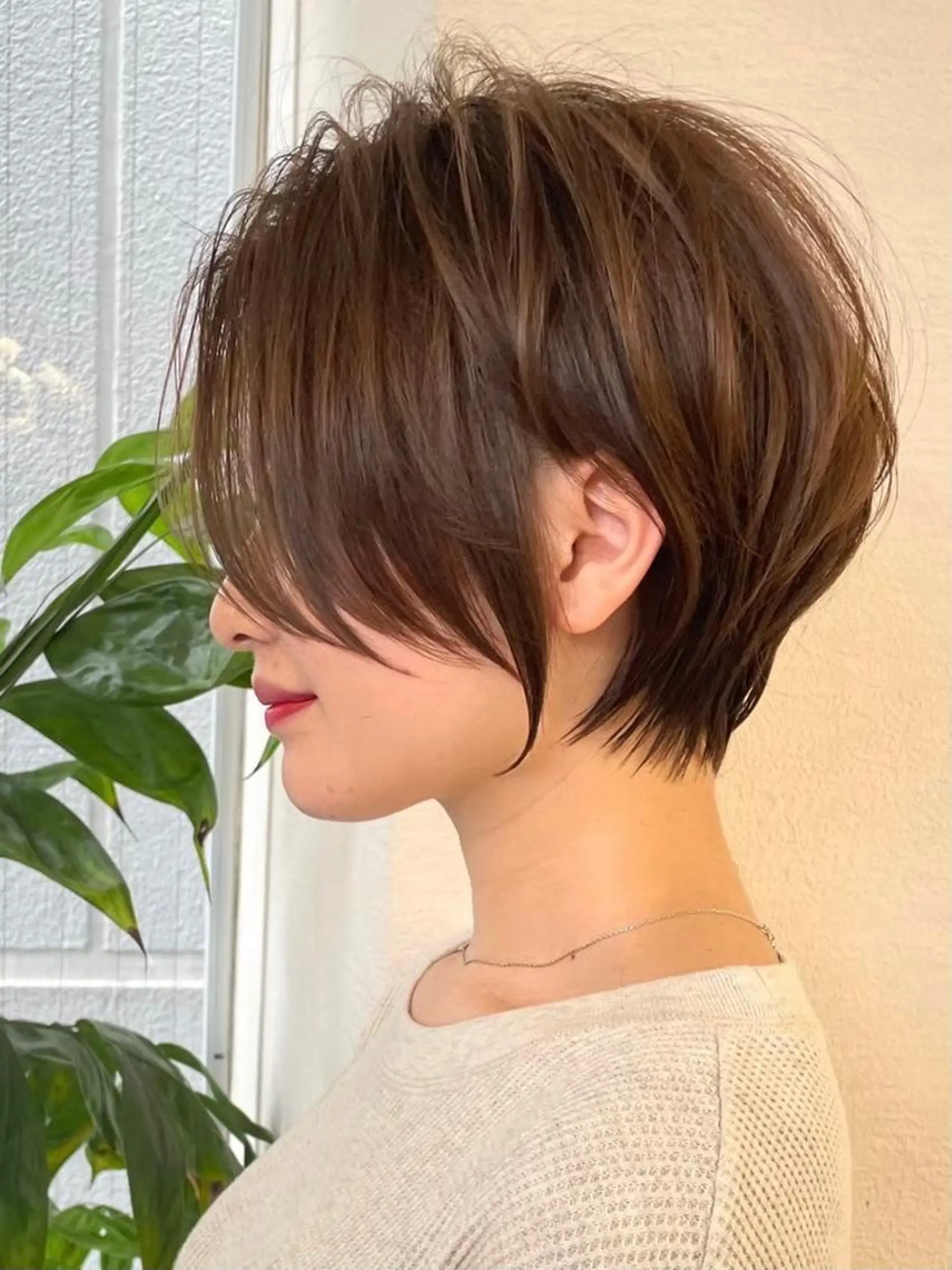 ショート 縮毛/レイヤー 韓国/橋口のヘアスタイル