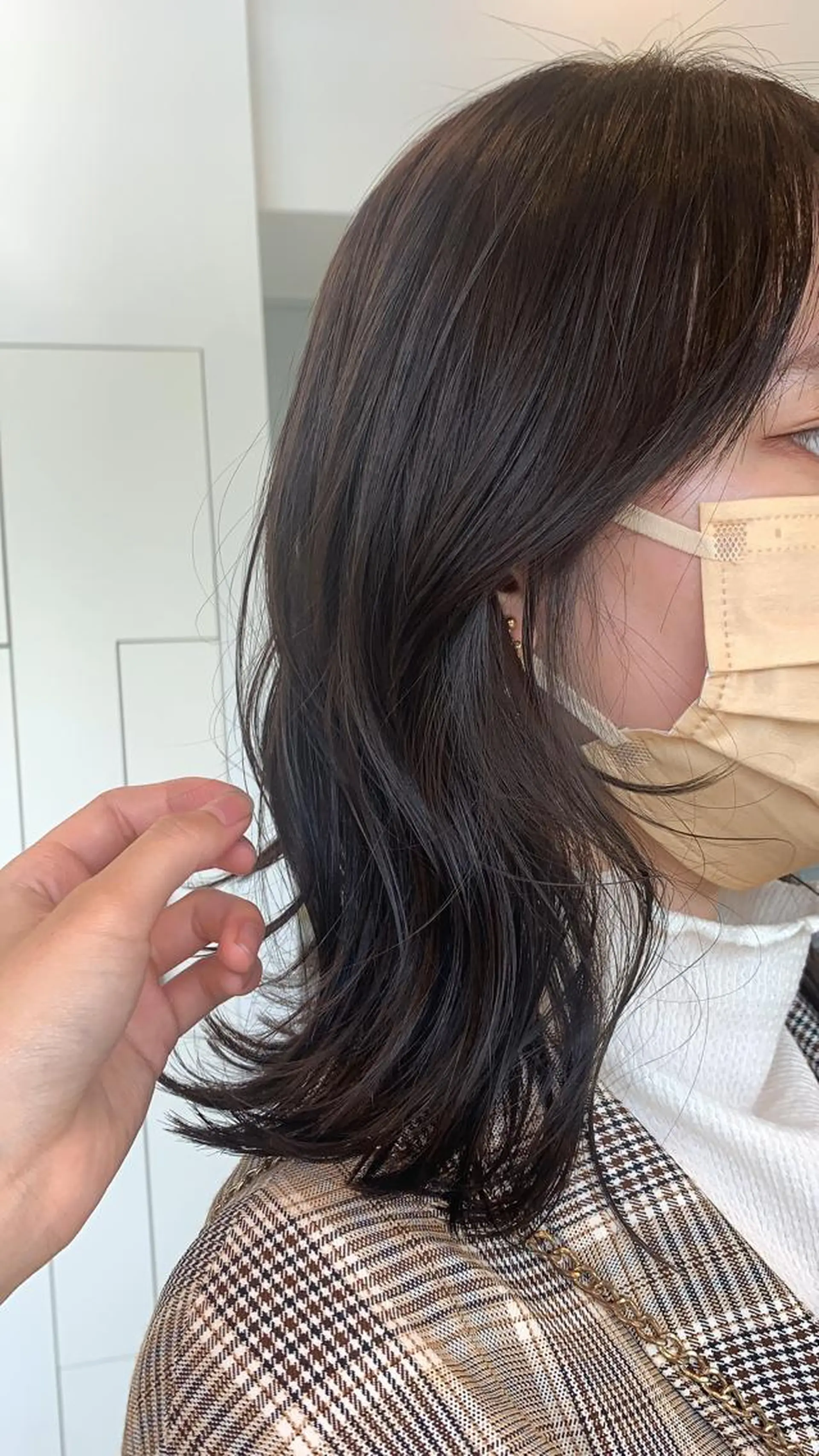 セミロング カラー カット ヘアカラー トリートメント 韓国レイヤー✨ yasuko銀座のヘアスタイル