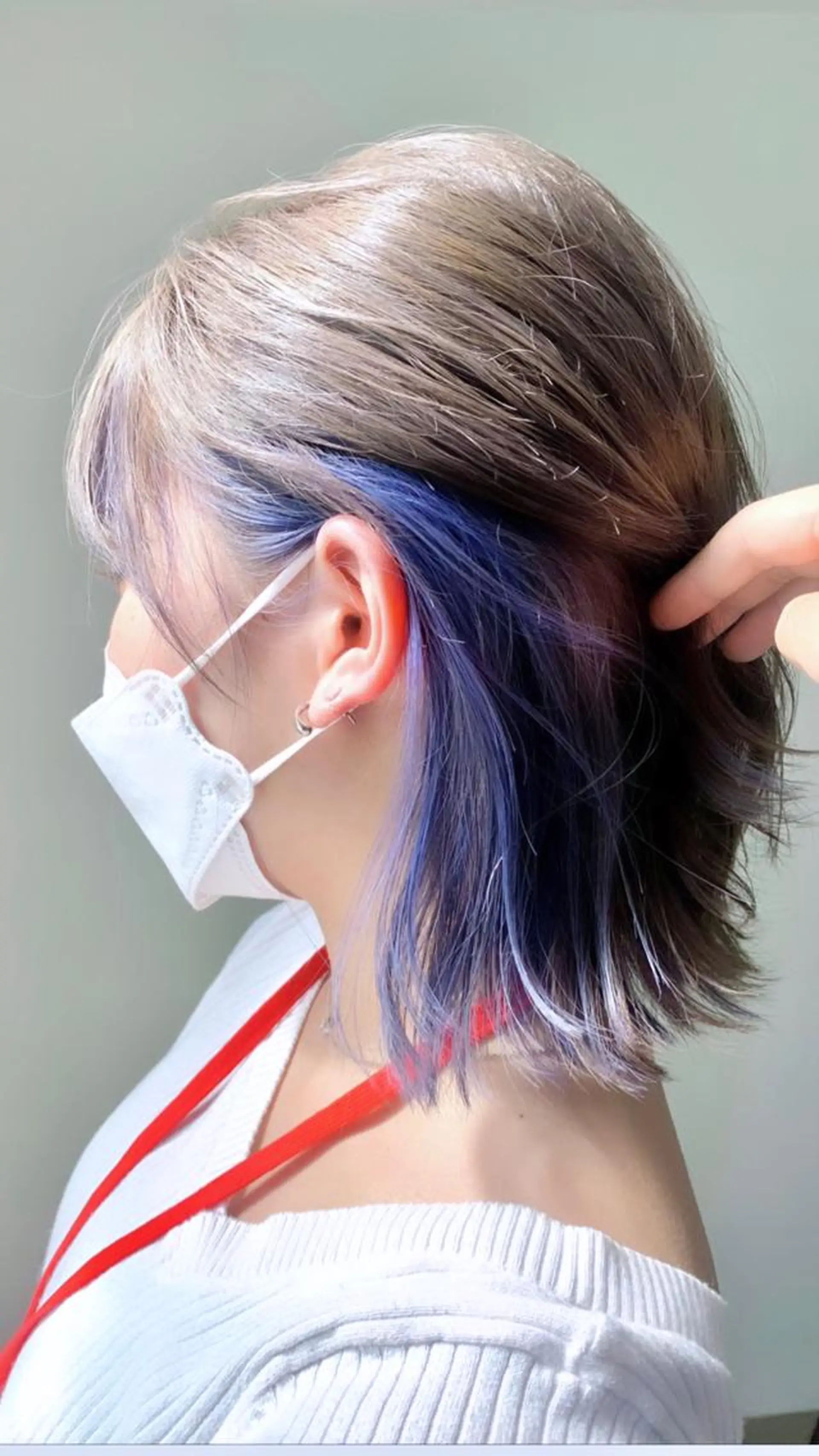 ショート 横山ダブルカラー ハイライト透明感カラのヘアスタイル