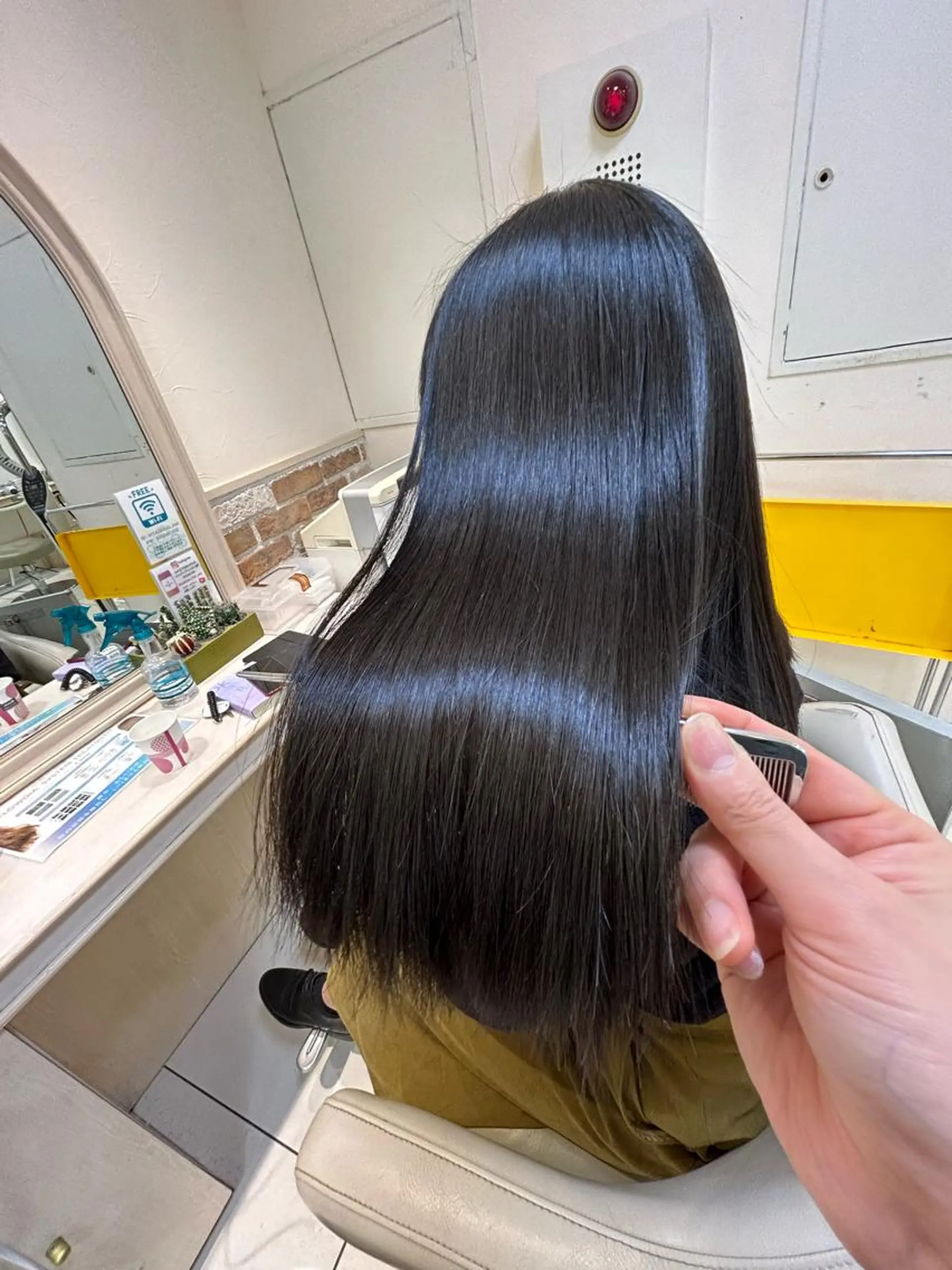 ロング 髪質改善 縮毛矯正 丸みショートボブ/ タッセルボブ 吉野のヘアスタイル