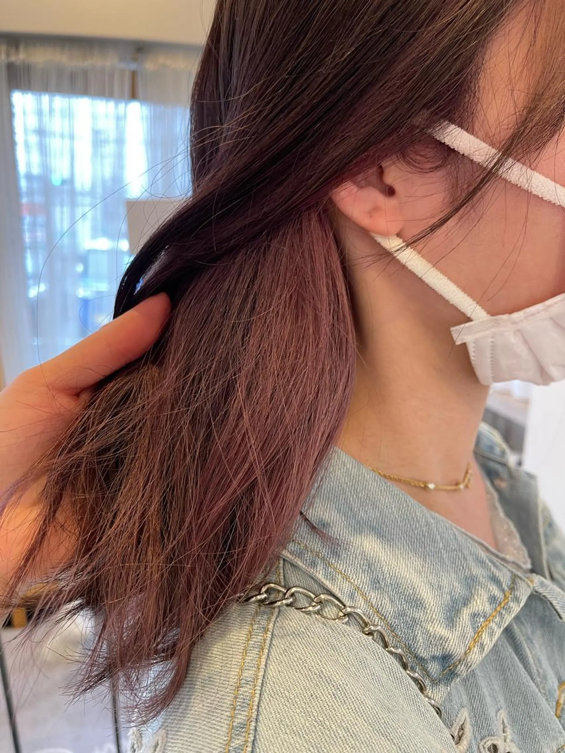 ミディアム カラー ピンクカラー 由比藤理子 ブリーチカラー🌈のヘアスタイル