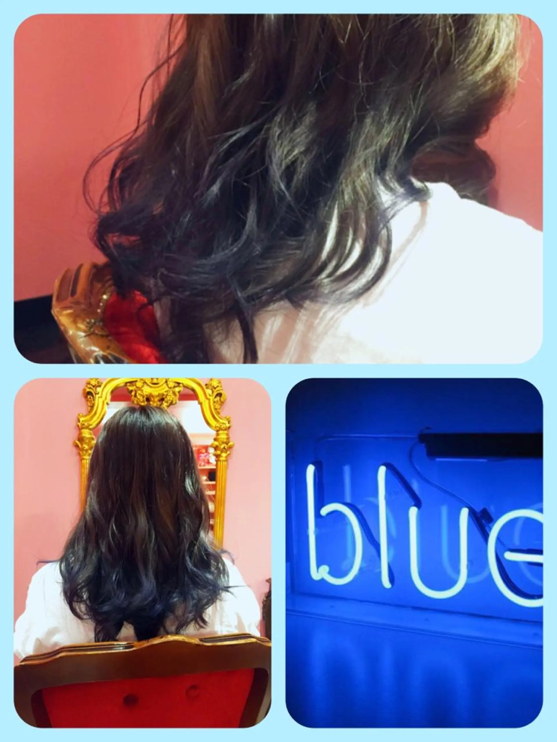 ミディアム セミロング ロング カラー ブルーカラー グラデーションカラー 櫻井 愛弓のヘアスタイル