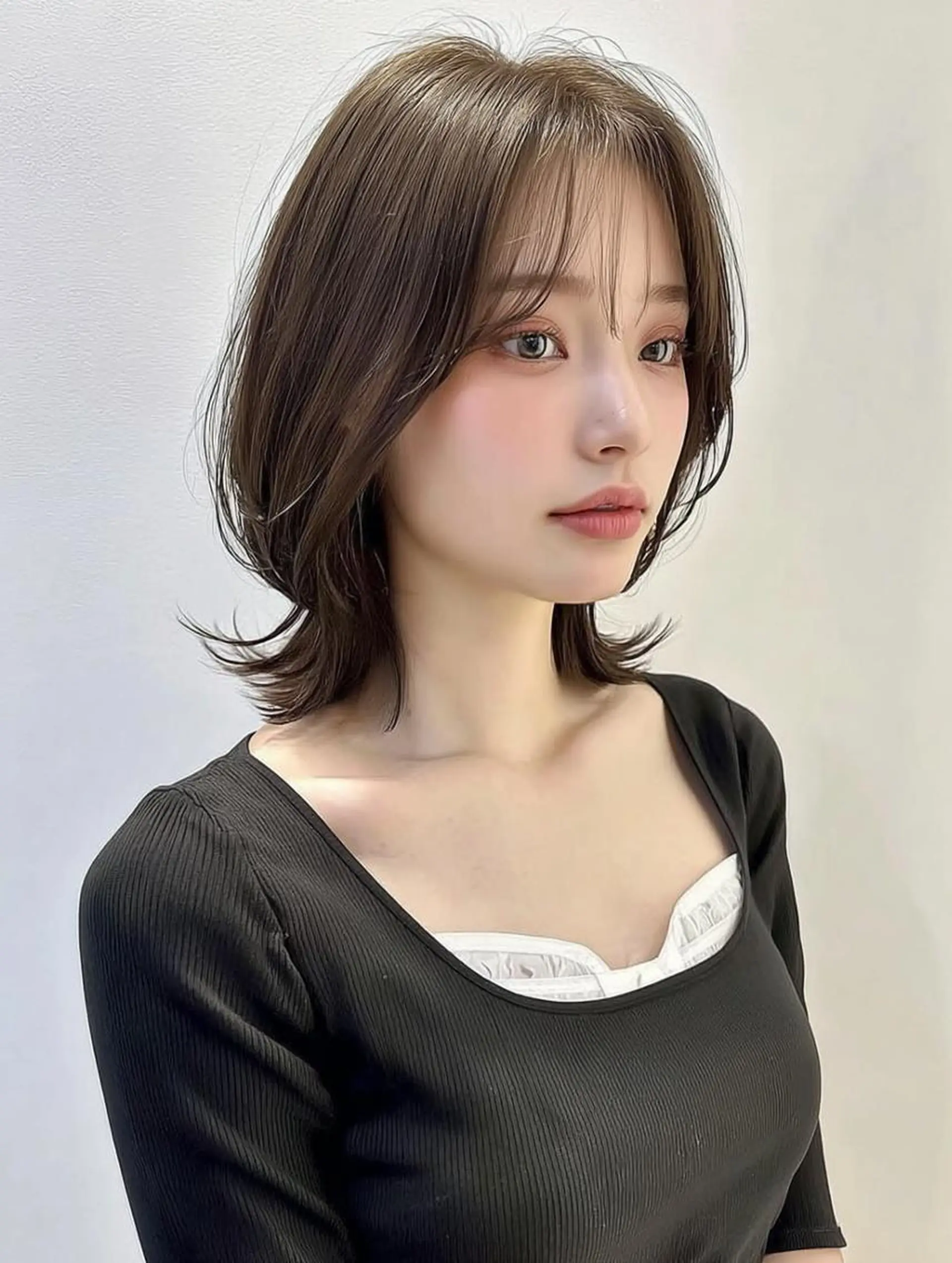 ミディアム カット ヘアカラー パーマ トリートメント 肥後 有紗のヘアスタイル