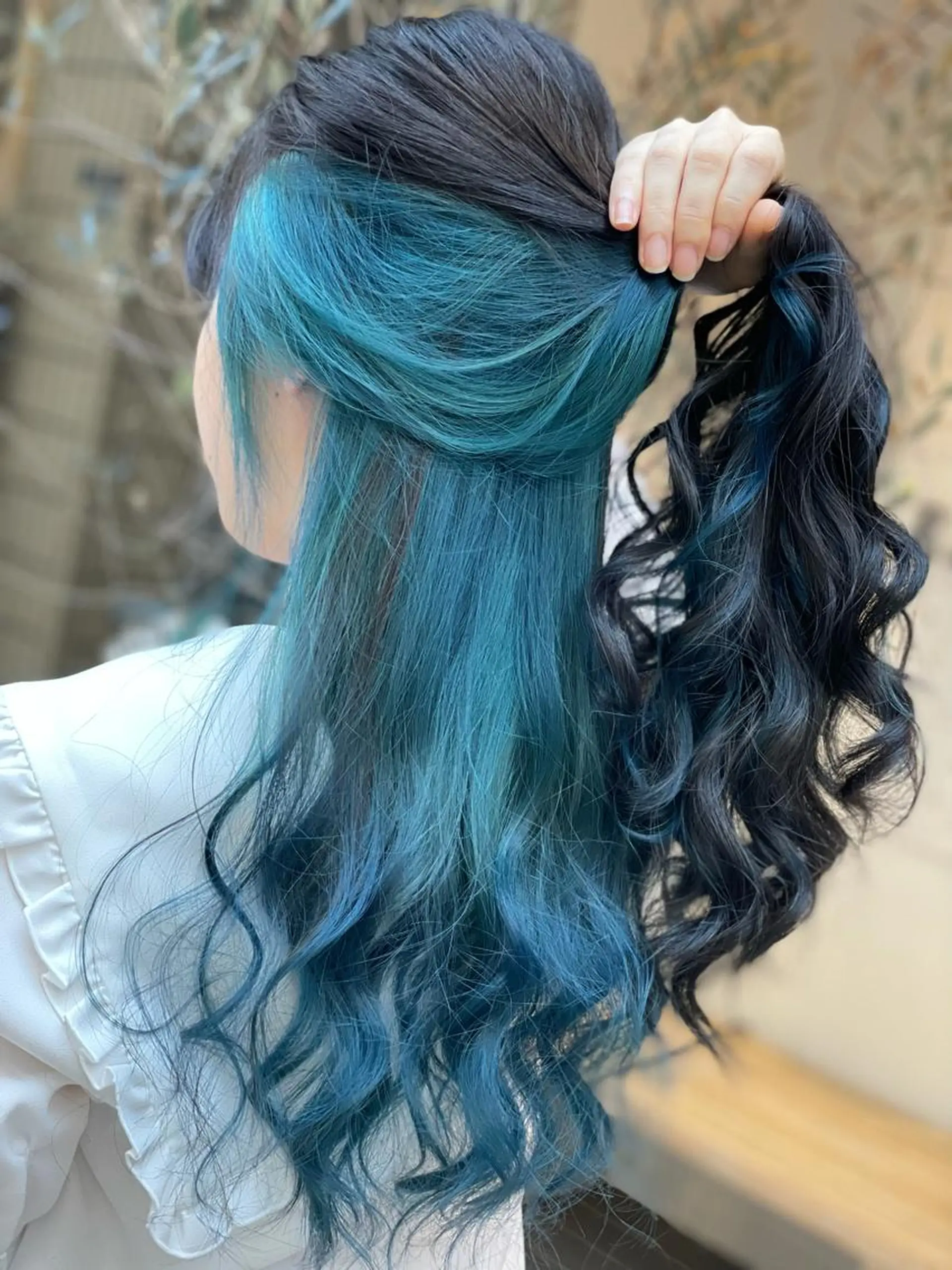 セミロング カラー ヘアアレンジ ヘアカラー 髪質改善×ハイトーン 中田啄也のヘアスタイル