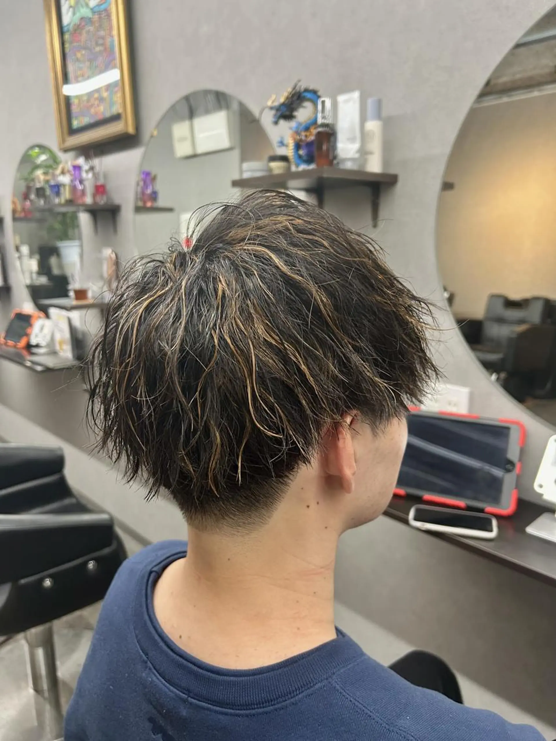 ショート カラー パーマ メンズ カット パーマ ♦️お任せ美容師♦️ ★ヤマフジ★のヘアスタイル