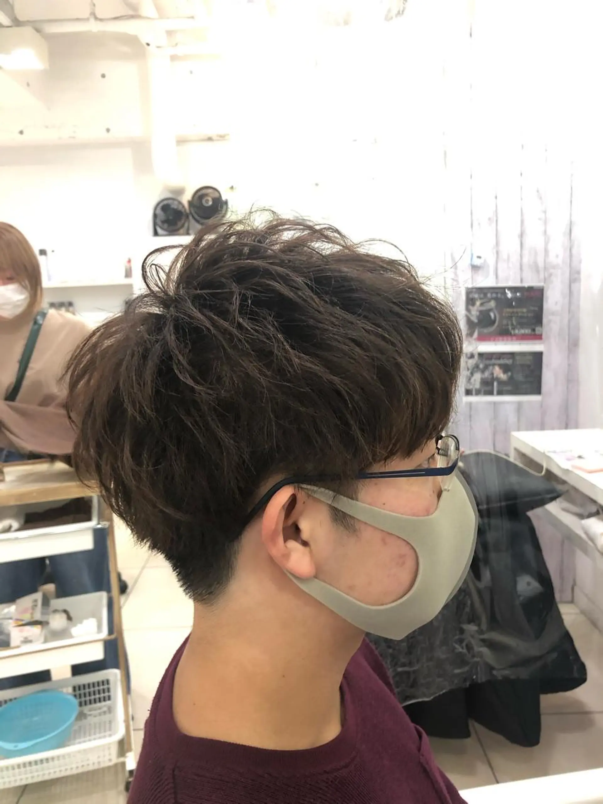 ショート カラー メンズ 髪質改善× 白髪ぼかし溝江のヘアスタイル