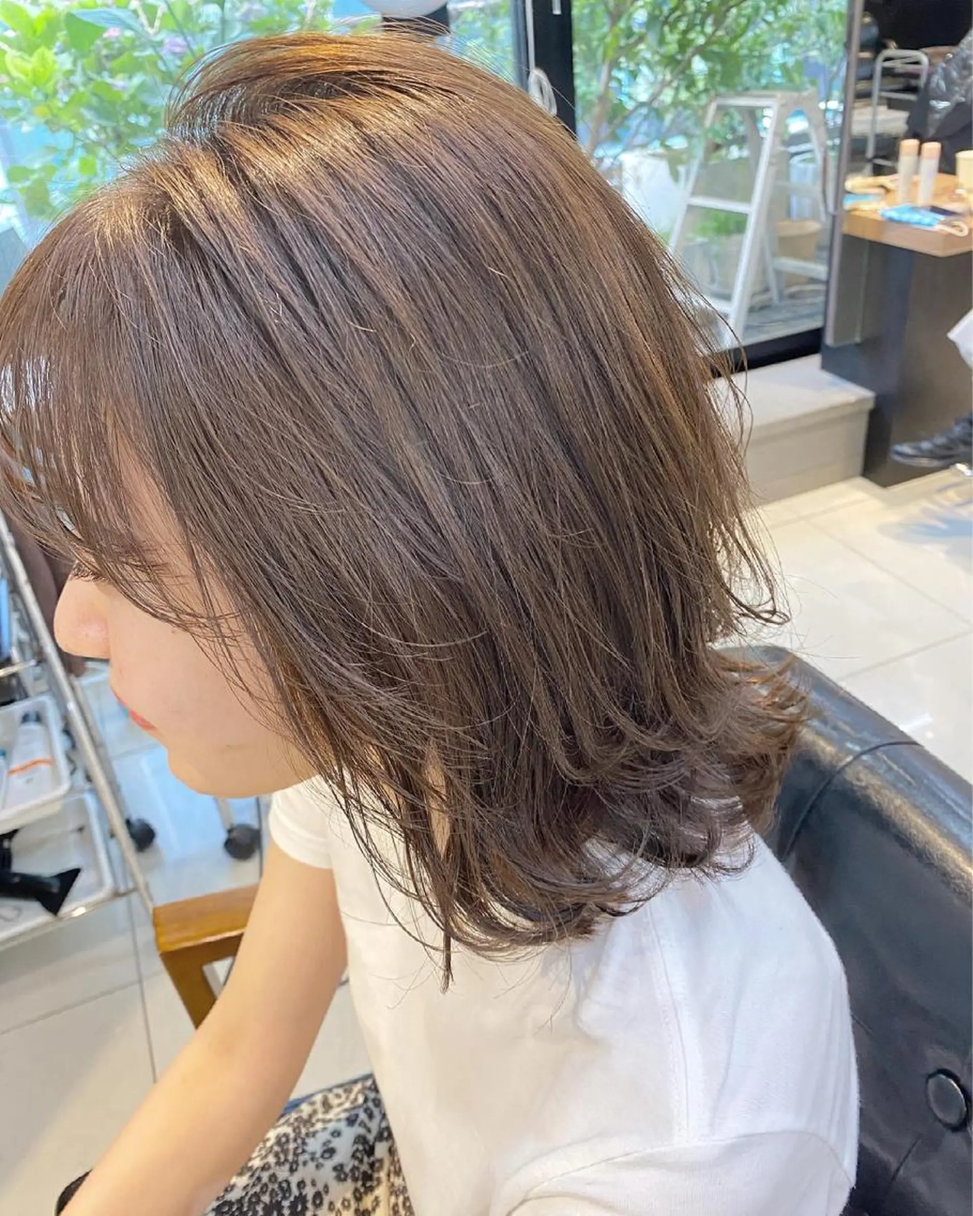 ミディアム カラー ヘアアレンジ メンズ キッズ ネイル マツエク・マツパ 透明感カラー🤎 ゆりのヘアスタイル