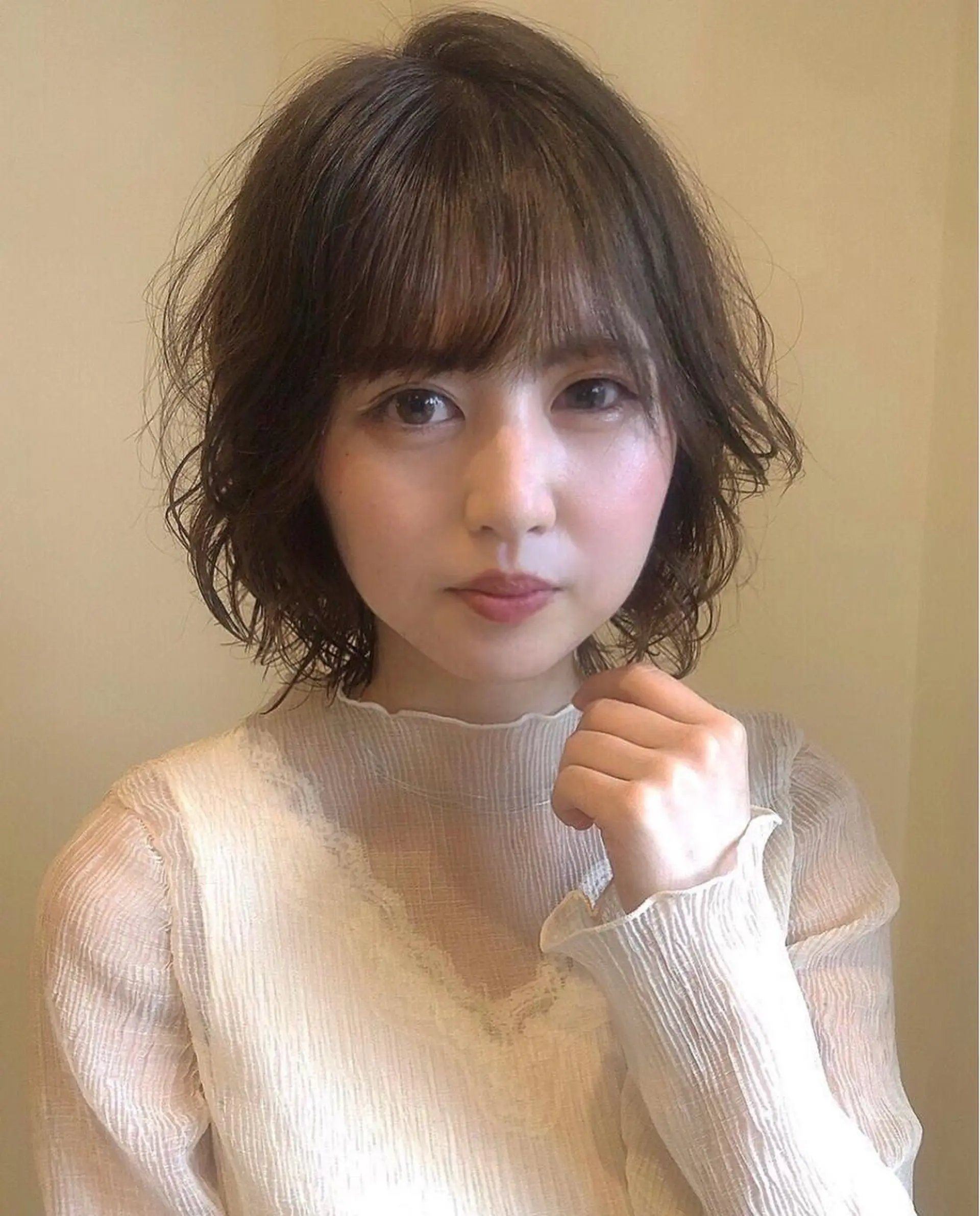 ミディアム パーマ パーマ 永井 亜実のヘアスタイル