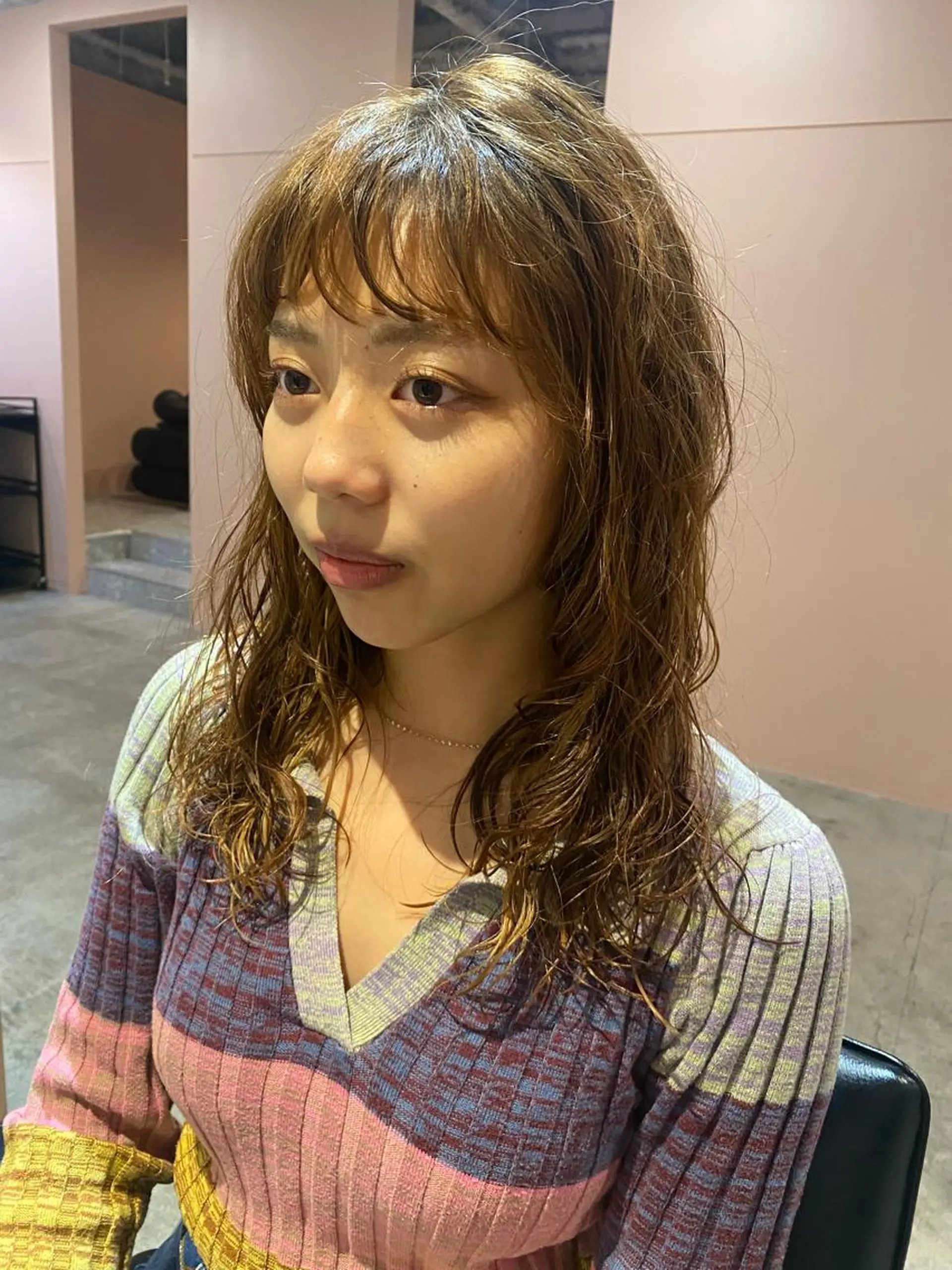 セミロング カラー パーマ カット パーマ トリートメント Hayashi Shioriのヘアスタイル